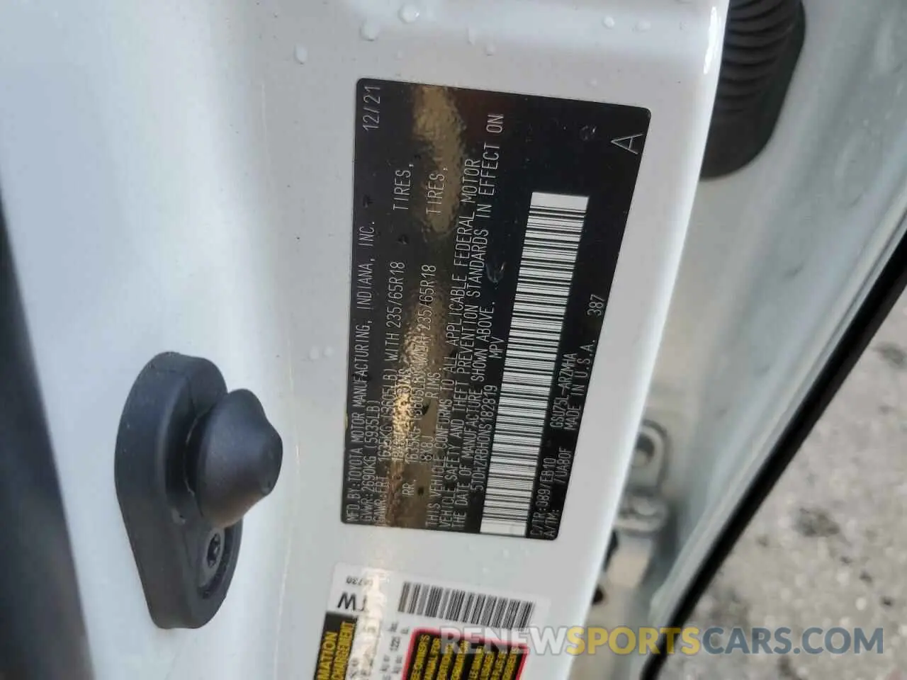 13 Фотография поврежденного автомобиля 5TDHZRBH0NS182819 TOYOTA HIGHLANDER 2022