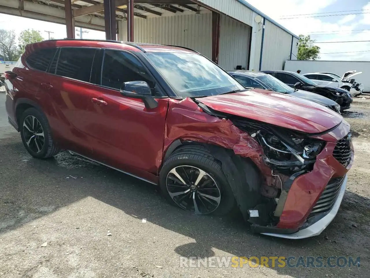 4 Фотография поврежденного автомобиля 5TDLZRAH7NS131474 TOYOTA HIGHLANDER 2022