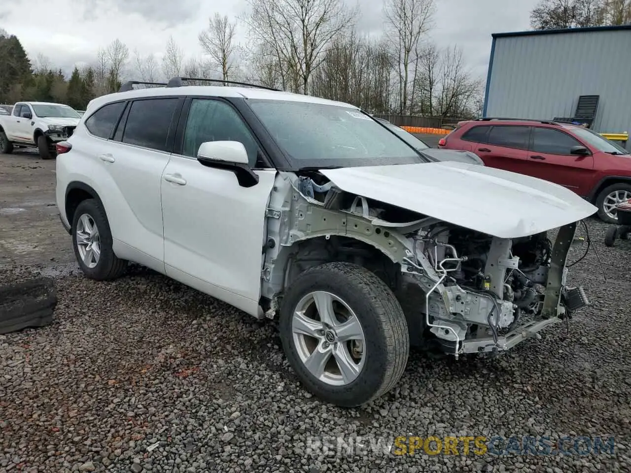4 Photograph of a damaged car 5TDZARAH3NS517097 TOYOTA HIGHLANDER 2022