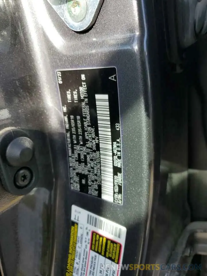 14 Photograph of a damaged car 5TDZZRAH3NS102886 TOYOTA HIGHLANDER 2022