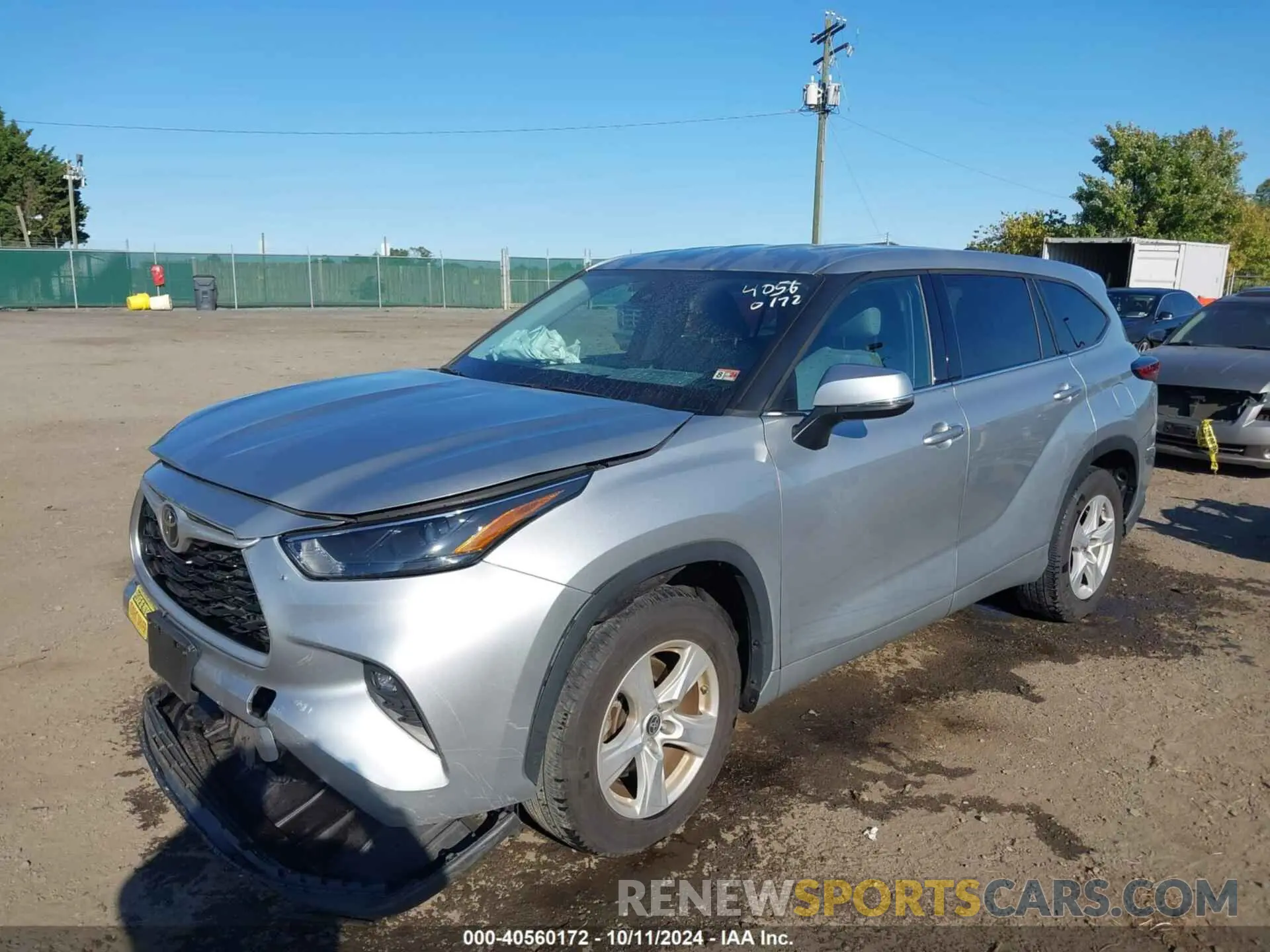 2 Photograph of a damaged car 5TDZZRAH7NS112031 TOYOTA HIGHLANDER 2022