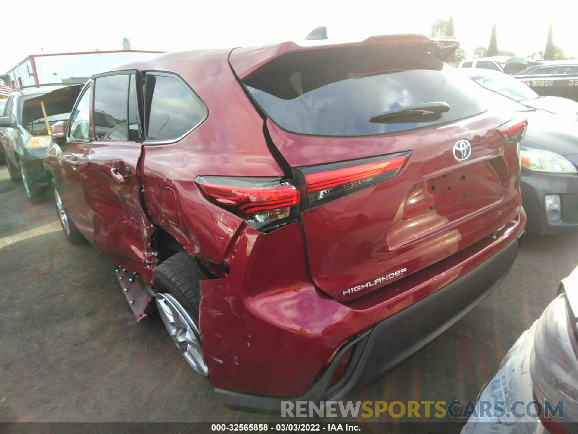 3 Фотография поврежденного автомобиля 5TDZZRAH9NS542420 TOYOTA HIGHLANDER 2022