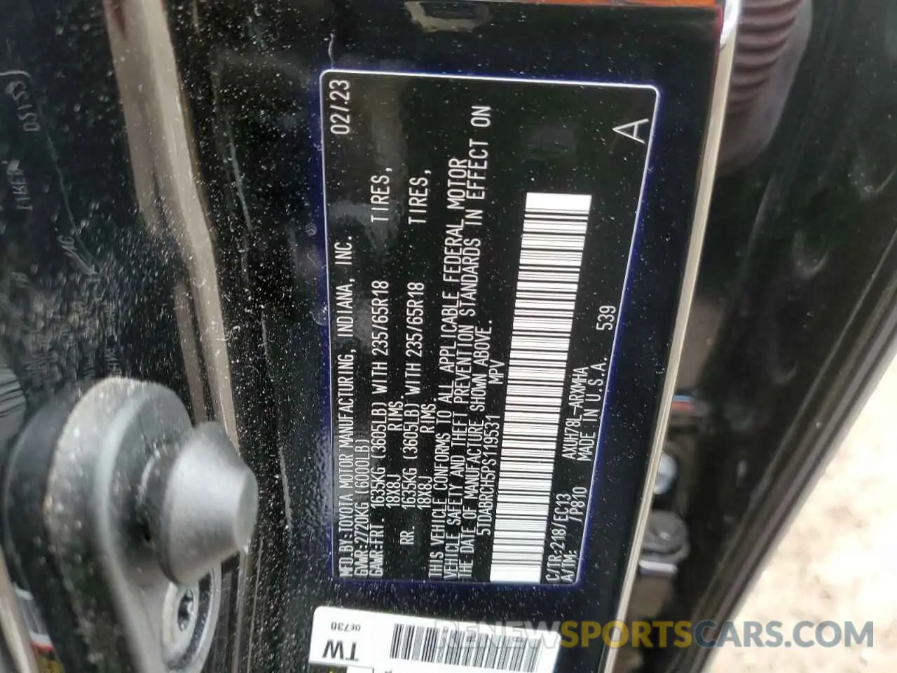 14 Photograph of a damaged car 5TDABRCH5PS119531 TOYOTA HIGHLANDER 2023