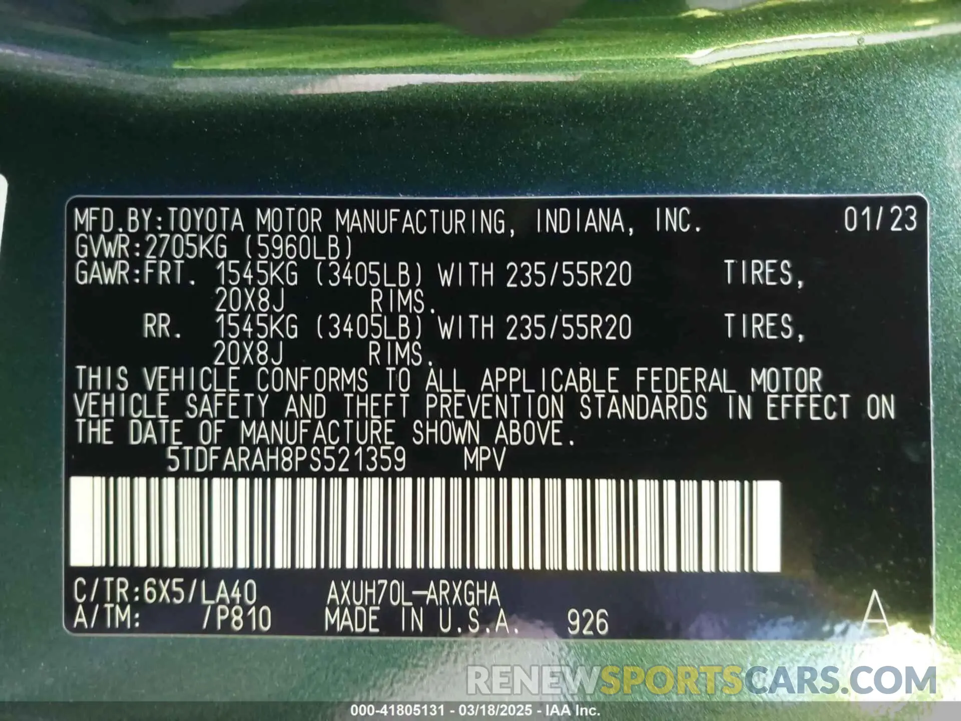 9 Photograph of a damaged car 5TDFARAH8PS521359 TOYOTA HIGHLANDER 2023