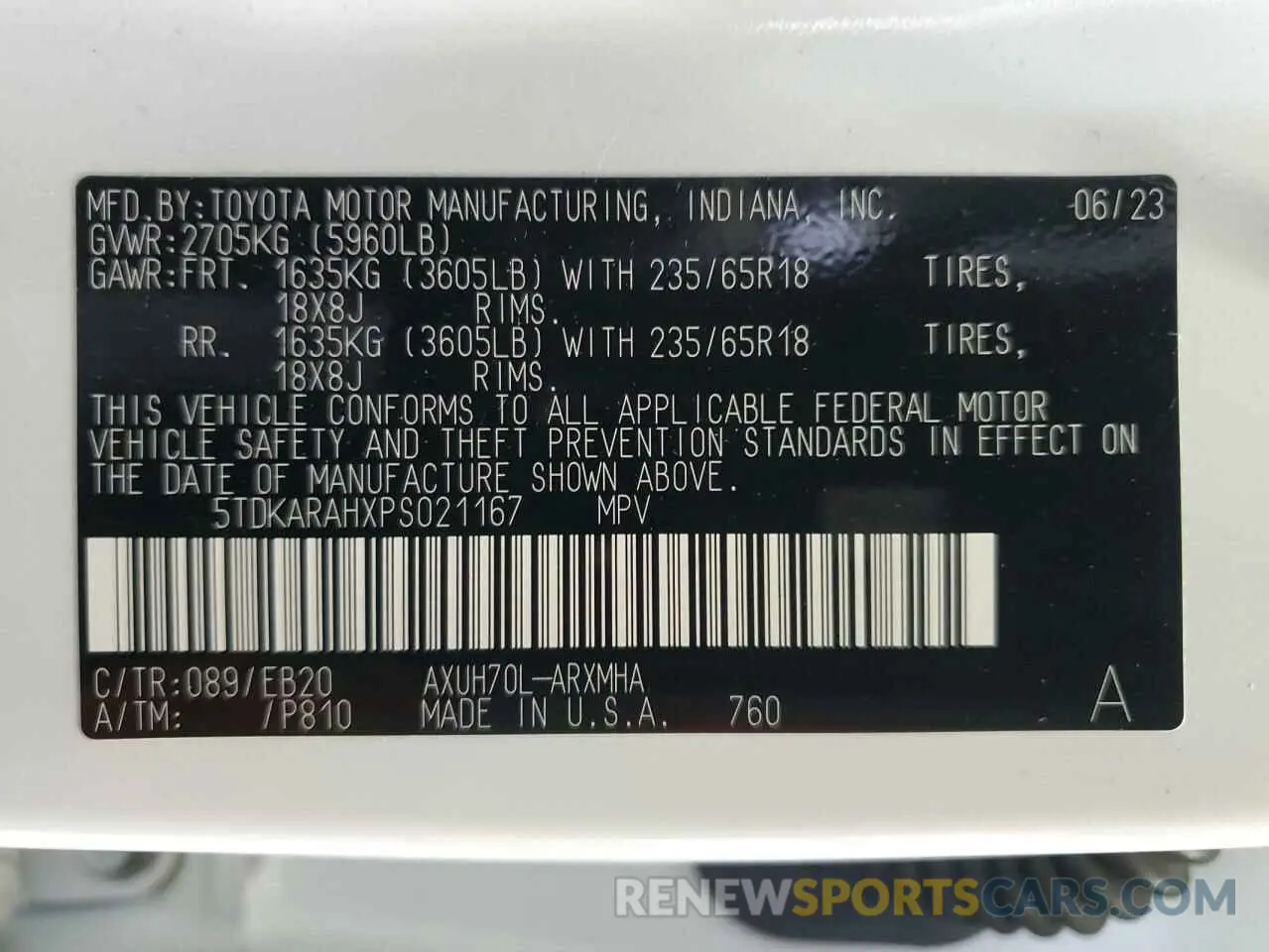 16 Фотография поврежденного автомобиля 5TDKARAHXPS021167 TOYOTA HIGHLANDER 2023