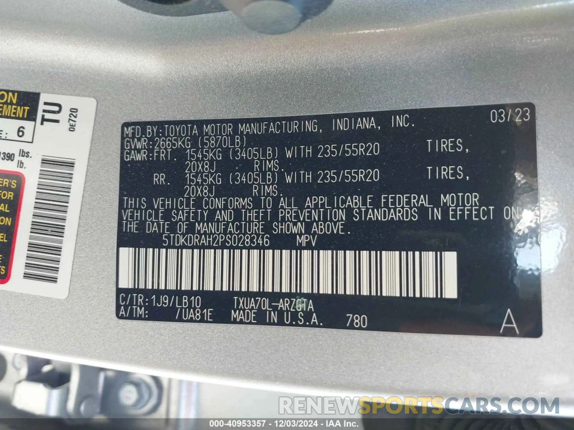 9 Фотография поврежденного автомобиля 5TDKDRAH2PS028346 TOYOTA HIGHLANDER 2023