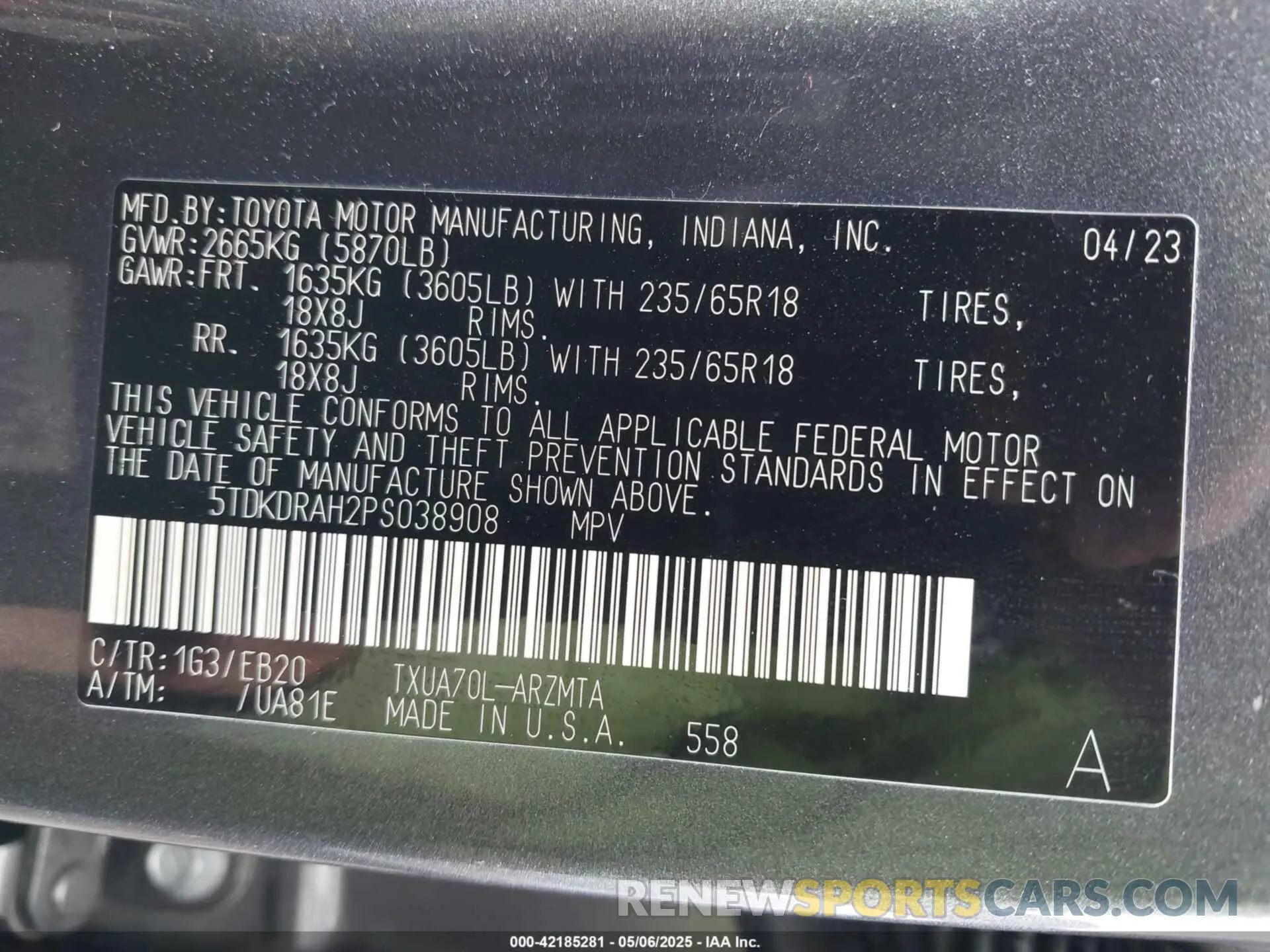 9 Photograph of a damaged car 5TDKDRAH2PS038908 TOYOTA HIGHLANDER 2023