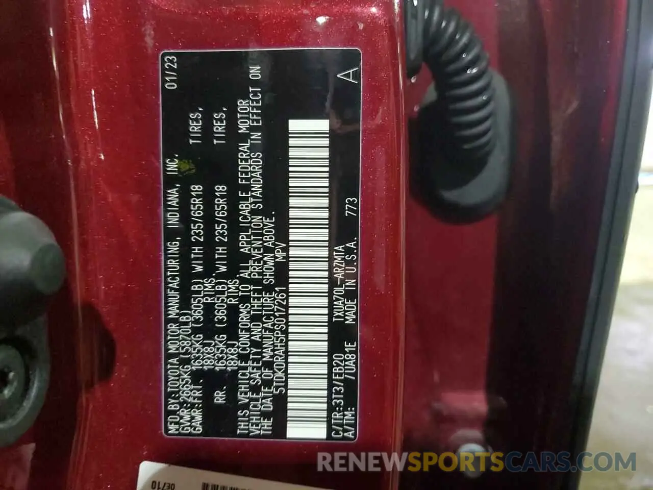 13 Фотография поврежденного автомобиля 5TDKDRAH5PS017261 TOYOTA HIGHLANDER 2023