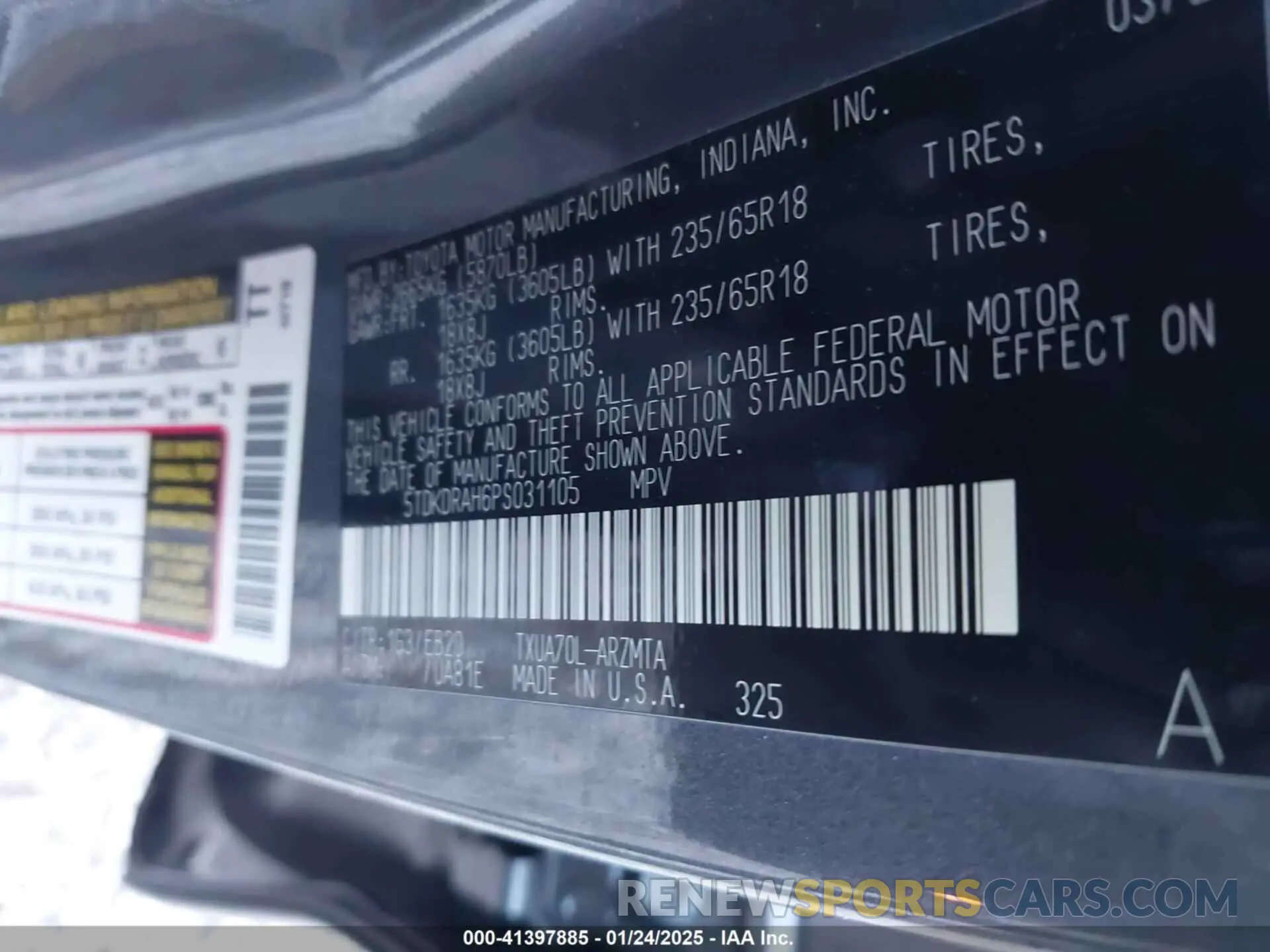 9 Фотография поврежденного автомобиля 5TDKDRAH6PS031105 TOYOTA HIGHLANDER 2023