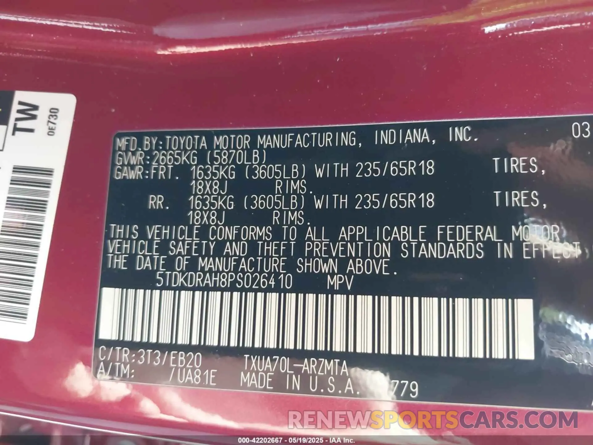 9 Фотография поврежденного автомобиля 5TDKDRAH8PS026410 TOYOTA HIGHLANDER 2023