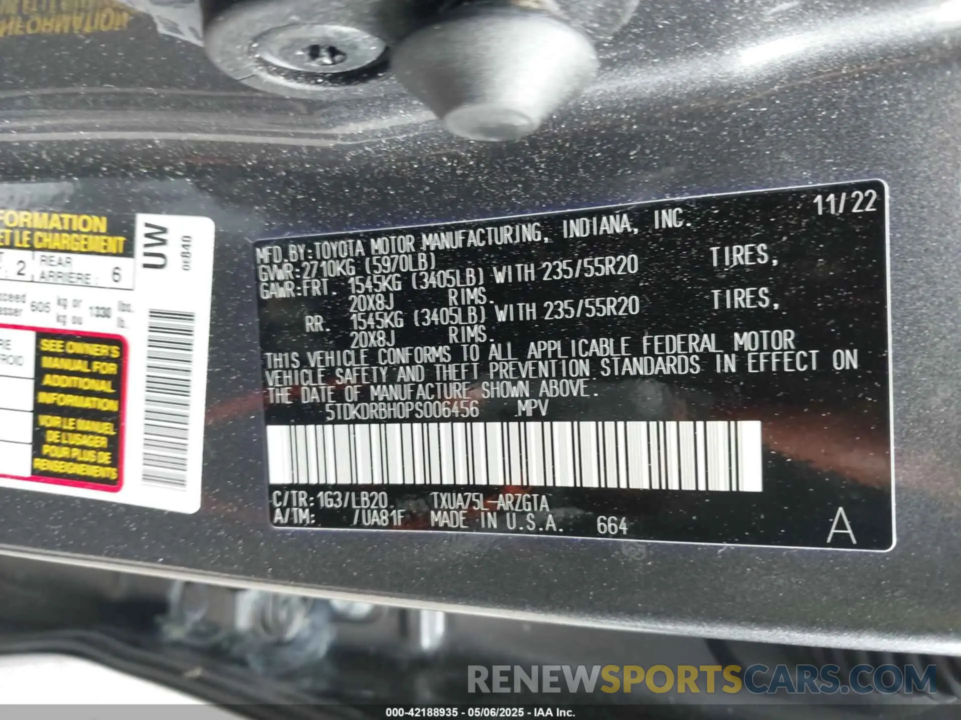 9 Фотография поврежденного автомобиля 5TDKDRBH0PS006456 TOYOTA HIGHLANDER 2023