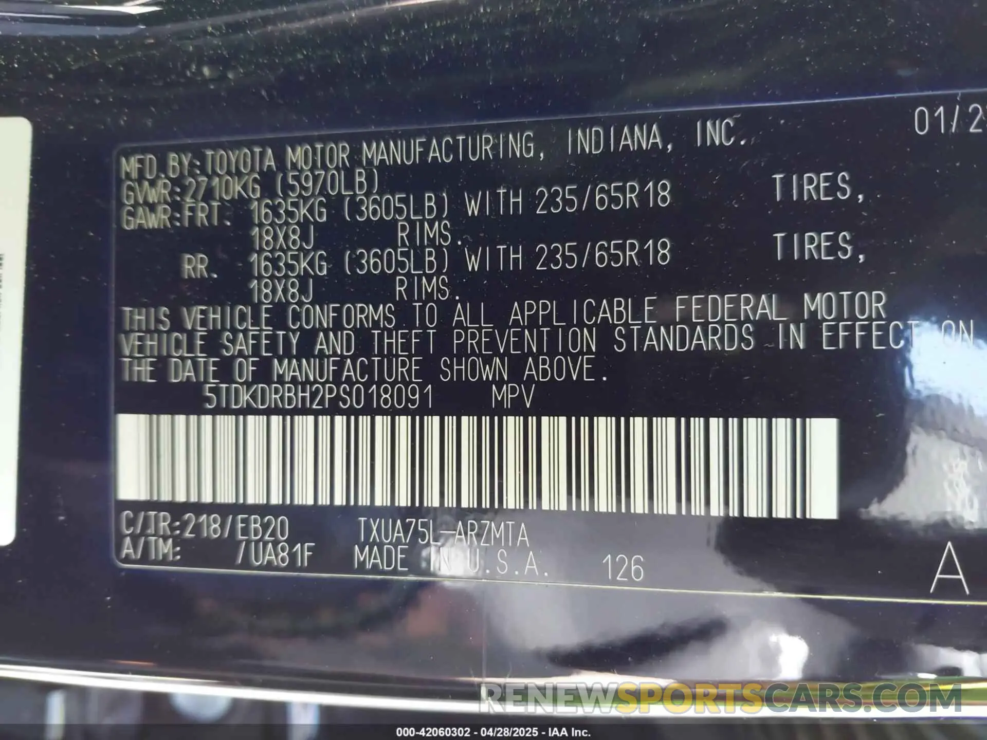 9 Photograph of a damaged car 5TDKDRBH2PS018091 TOYOTA HIGHLANDER 2023