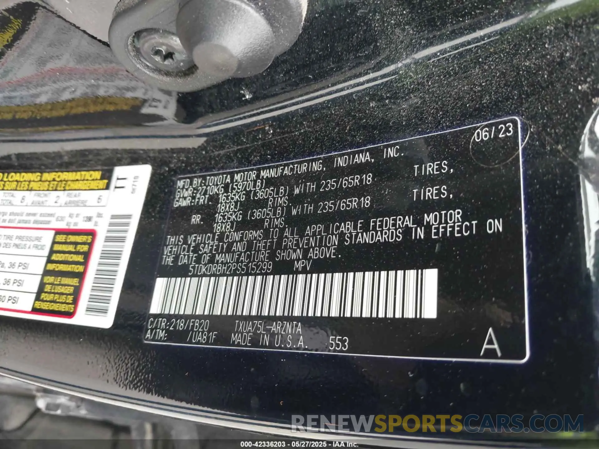 9 Photograph of a damaged car 5TDKDRBH2PS515299 TOYOTA HIGHLANDER 2023