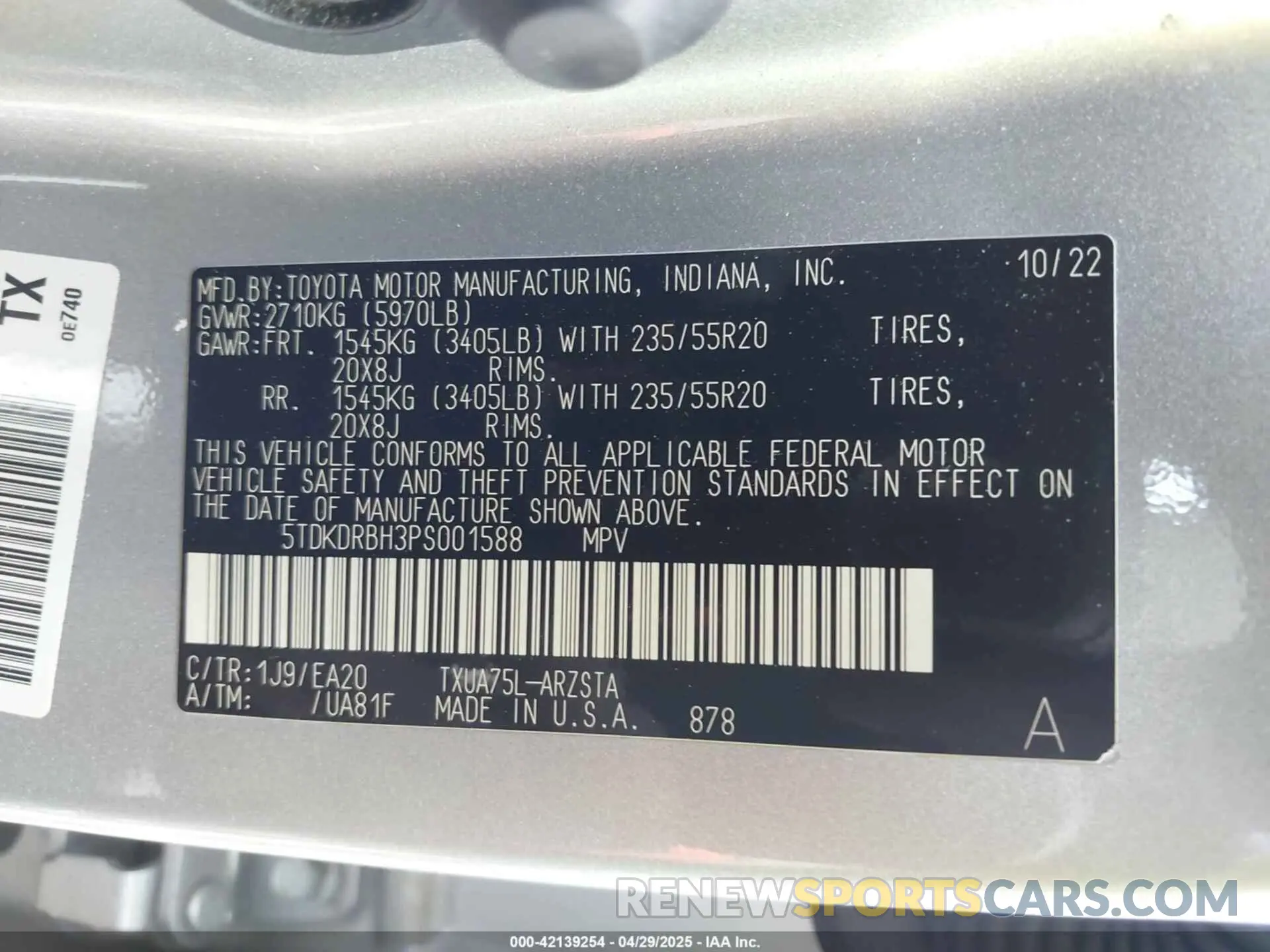 9 Photograph of a damaged car 5TDKDRBH3PS001588 TOYOTA HIGHLANDER 2023