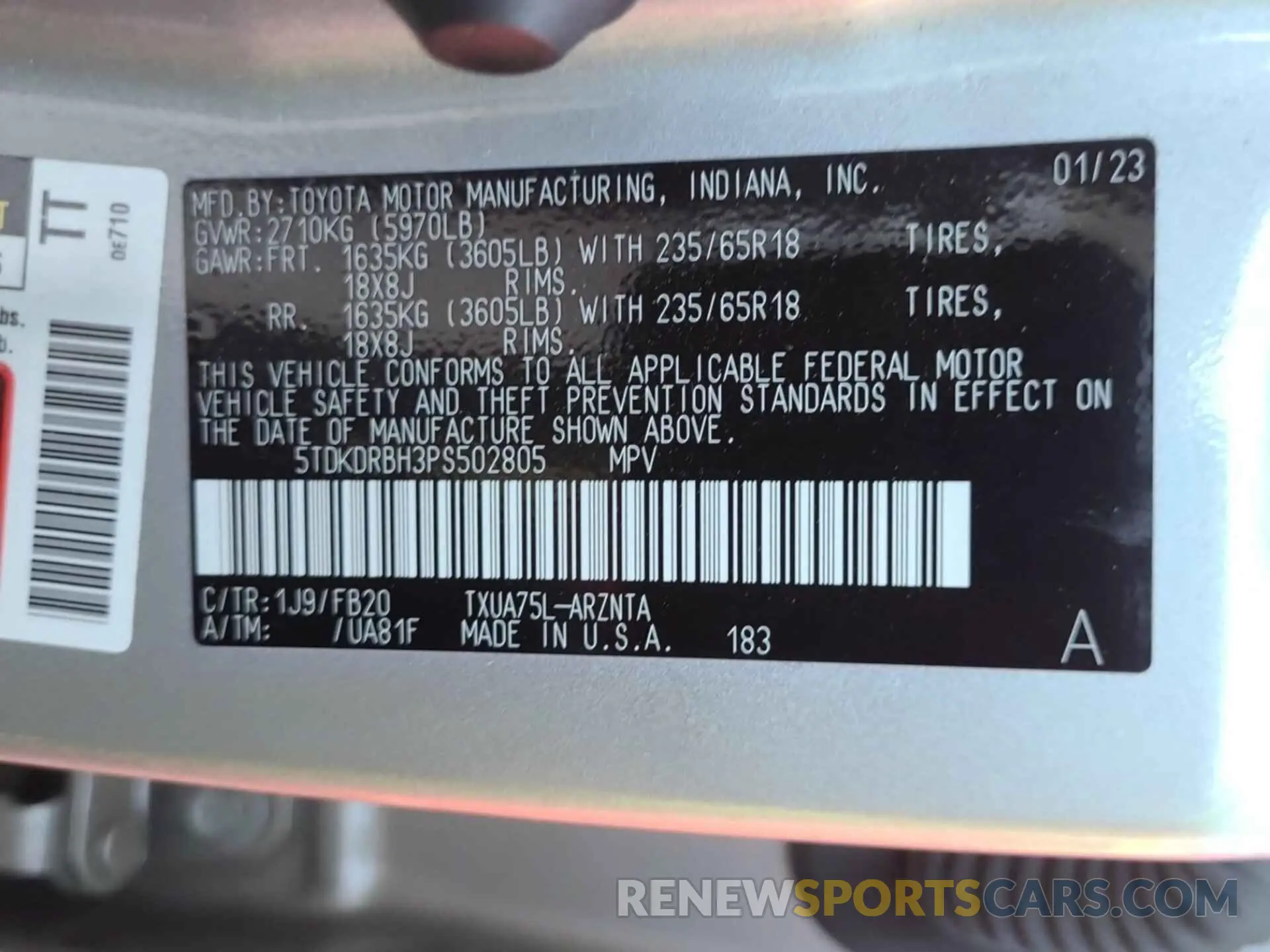 3 Фотография поврежденного автомобиля 5TDKDRBH3PS502805 TOYOTA HIGHLANDER 2023
