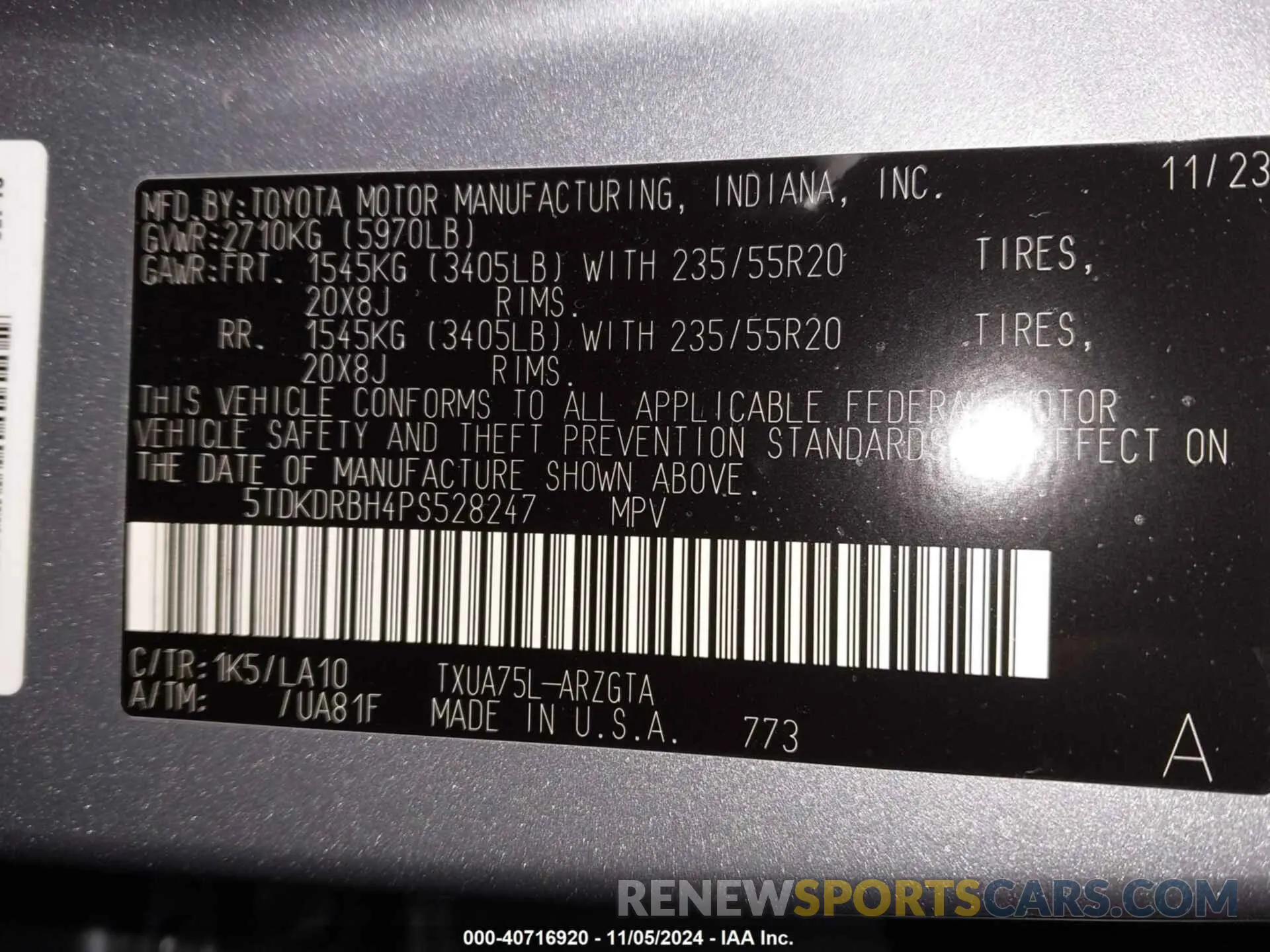 9 Photograph of a damaged car 5TDKDRBH4PS528247 TOYOTA HIGHLANDER 2023