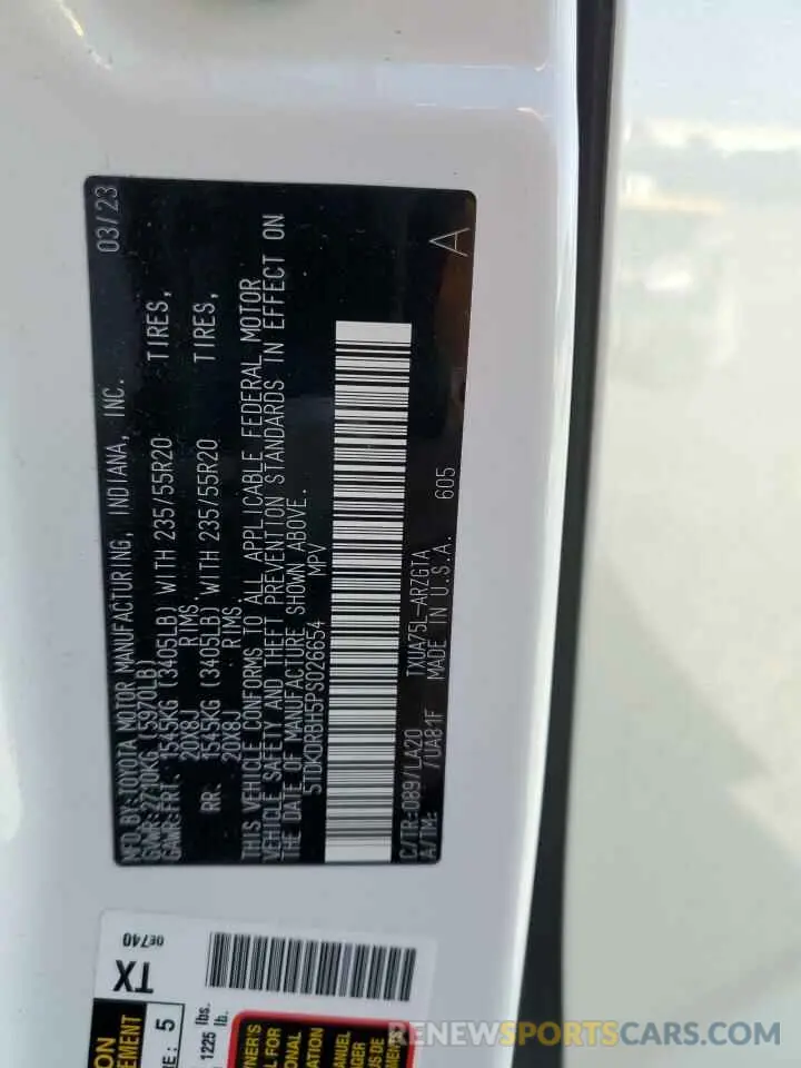 14 Фотография поврежденного автомобиля 5TDKDRBH5PS026654 TOYOTA HIGHLANDER 2023