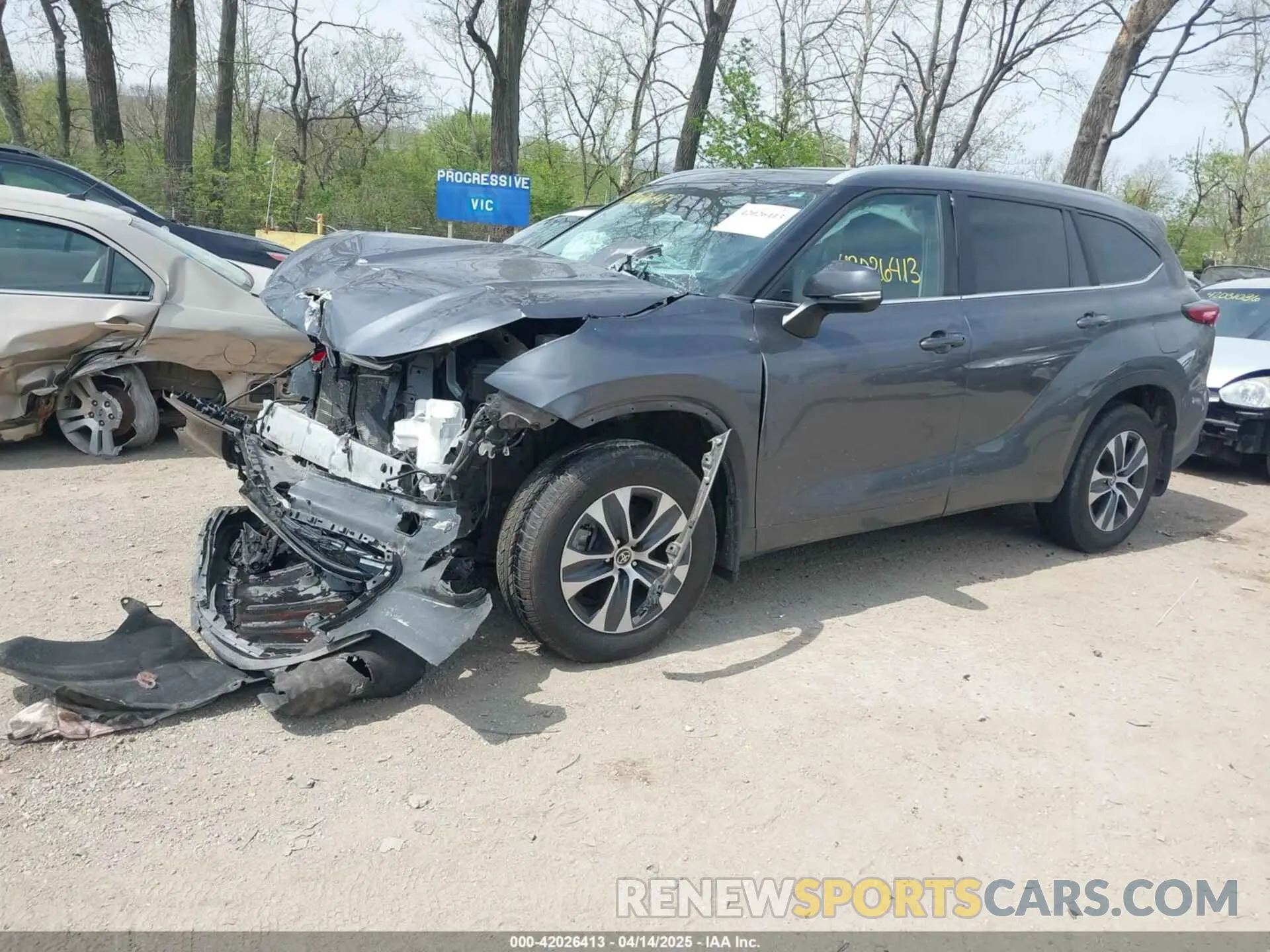 2 Photograph of a damaged car 5TDKDRBH6PS500241 TOYOTA HIGHLANDER 2023