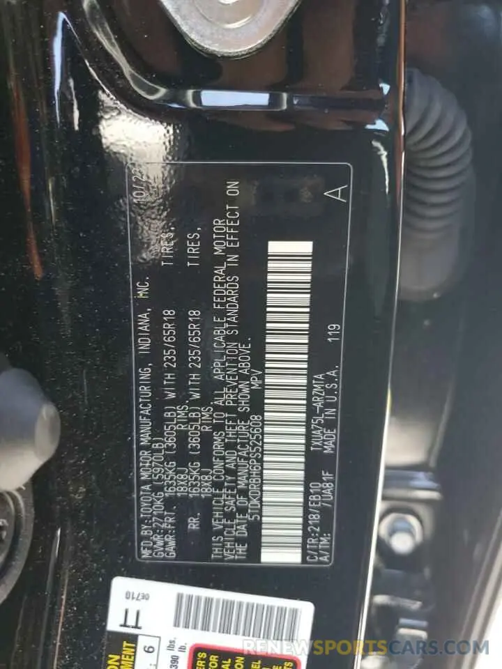 14 Photograph of a damaged car 5TDKDRBH6PS525608 TOYOTA HIGHLANDER 2023