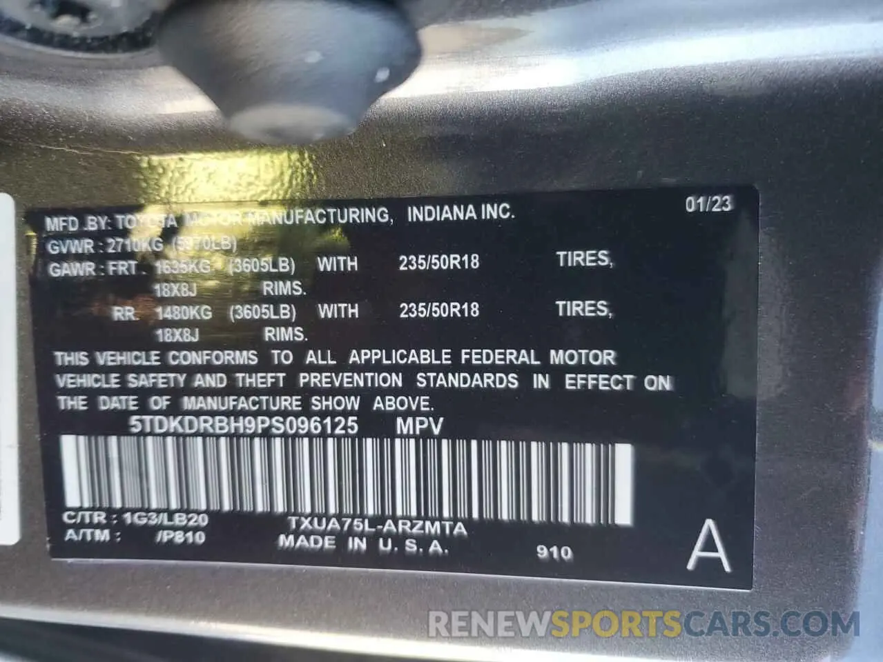 15 Photograph of a damaged car 5TDKDRBH9PS096125 TOYOTA HIGHLANDER 2023
