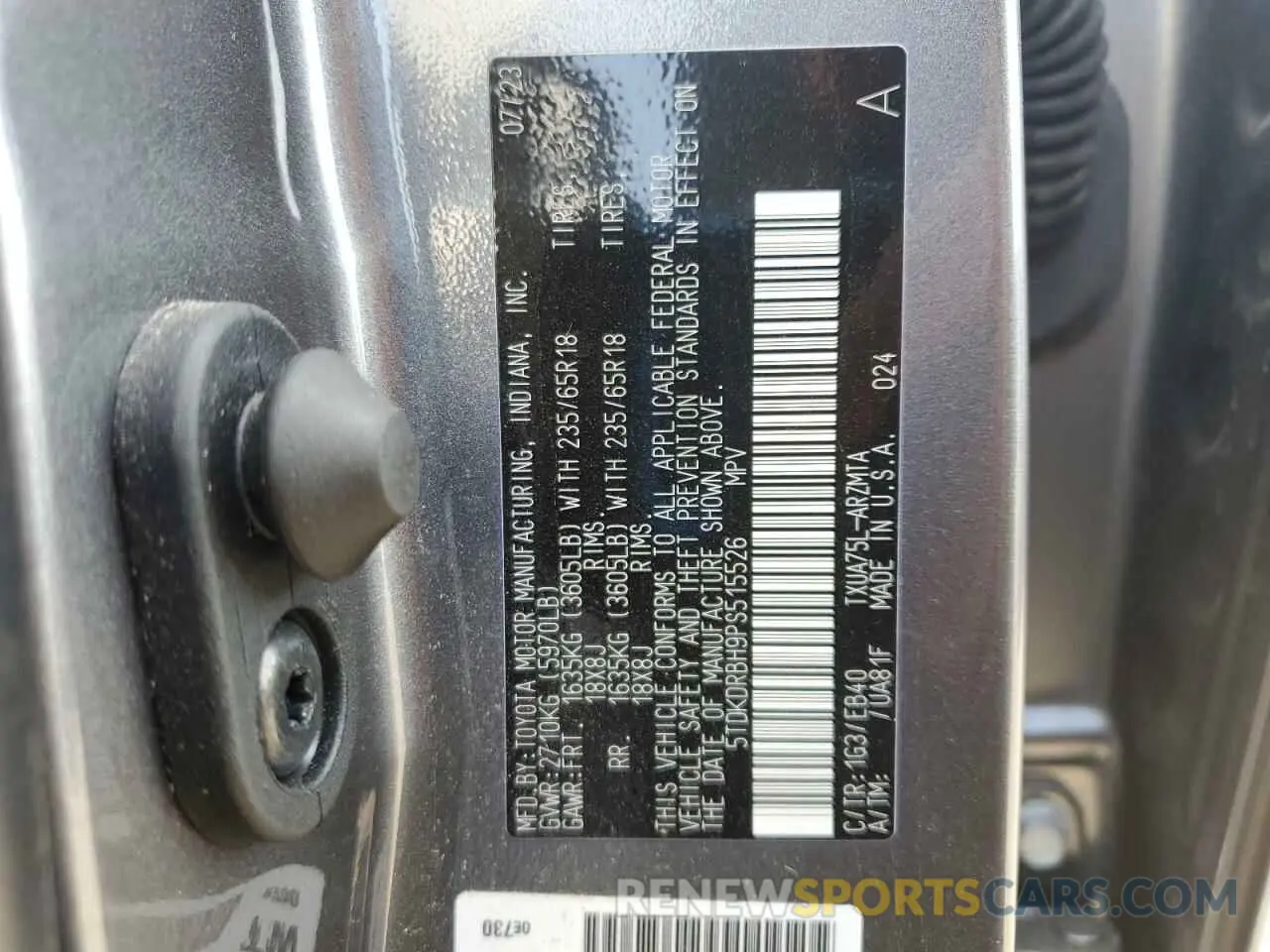 13 Фотография поврежденного автомобиля 5TDKDRBH9PS515526 TOYOTA HIGHLANDER 2023