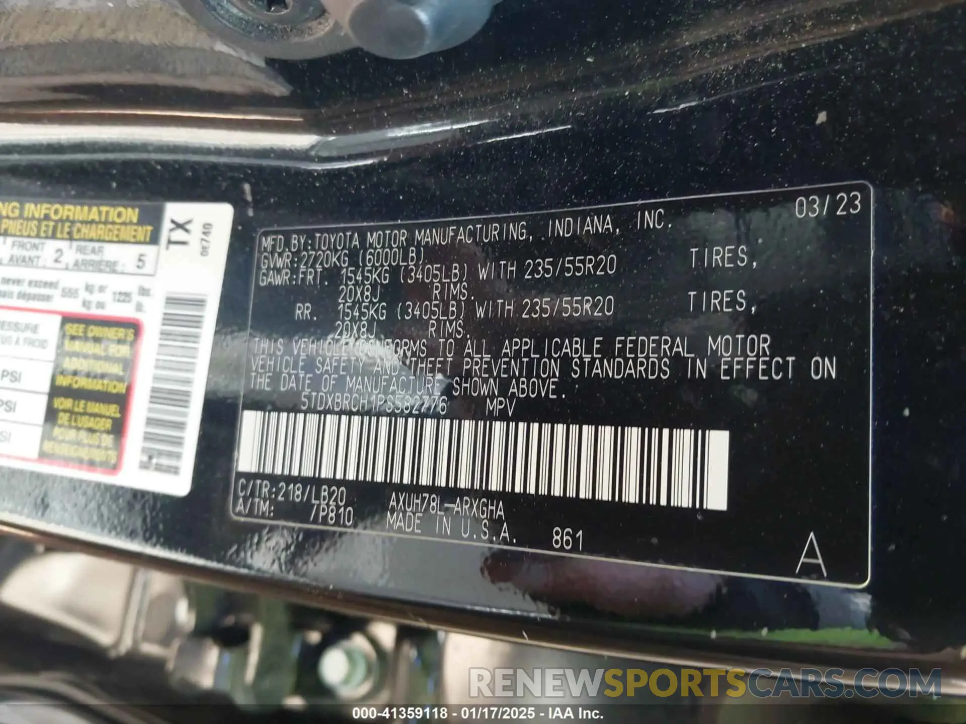 9 Photograph of a damaged car 5TDXBRCH1PS582776 TOYOTA HIGHLANDER 2023
