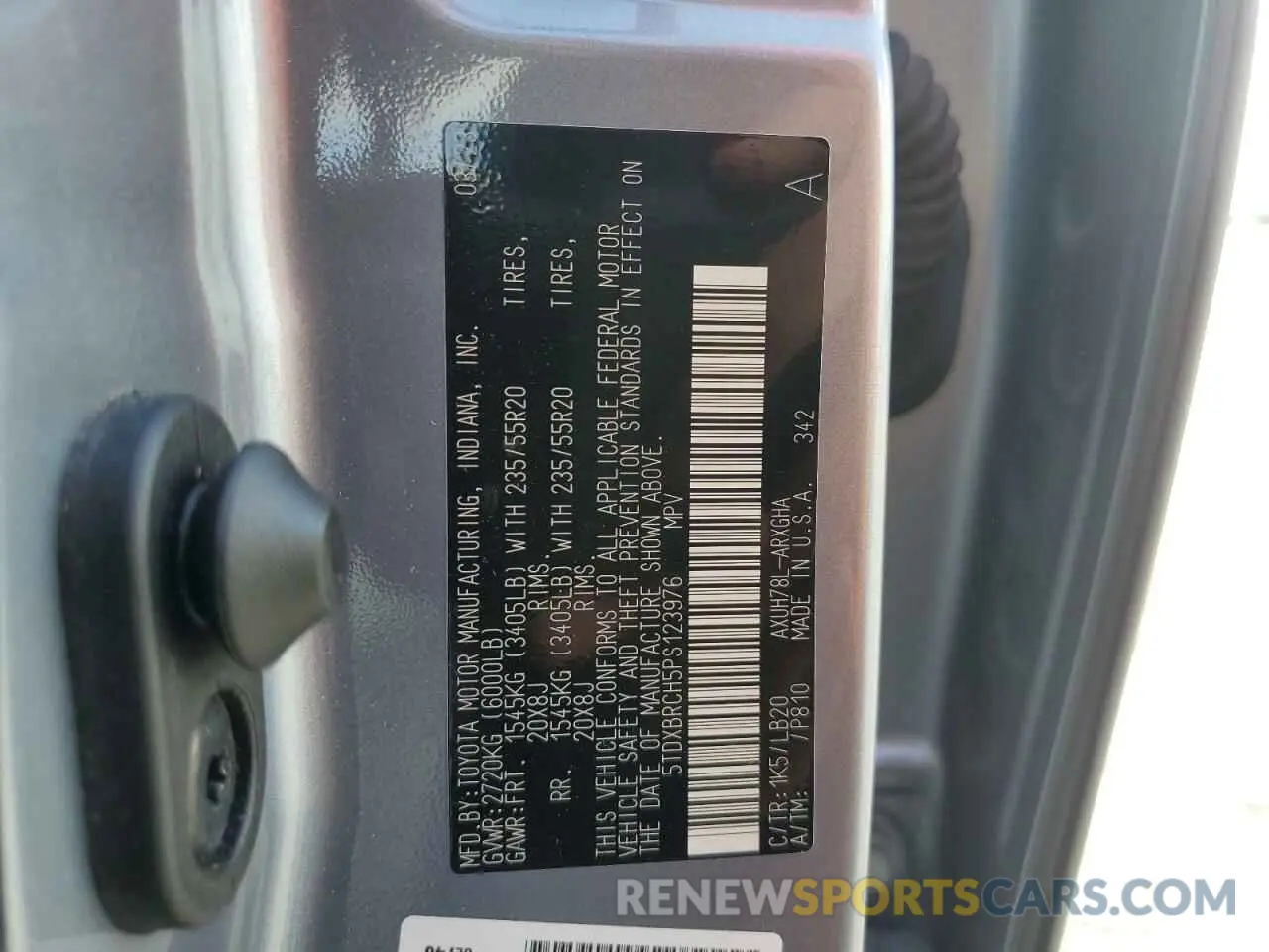 14 Photograph of a damaged car 5TDXBRCH5PS123976 TOYOTA HIGHLANDER 2023