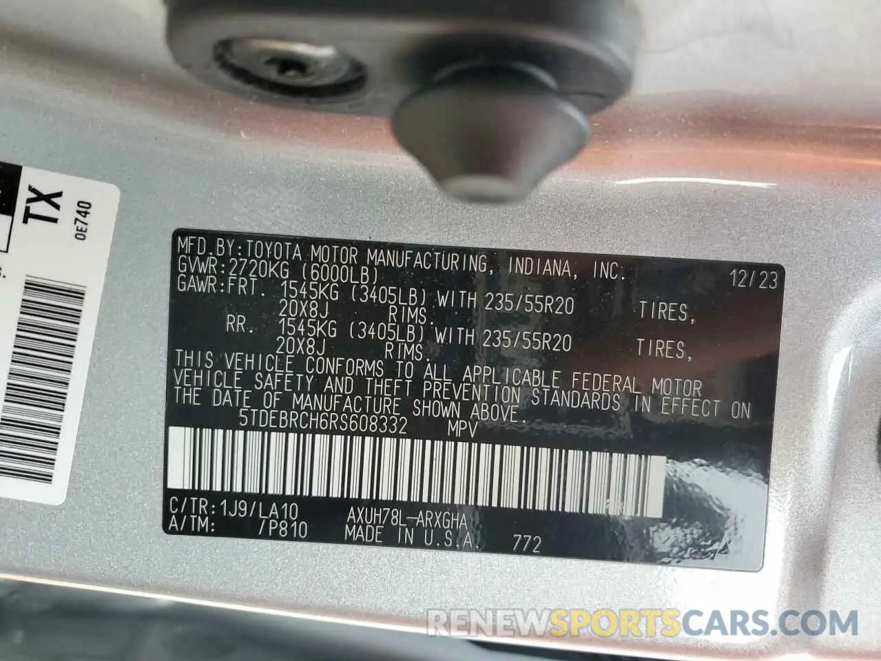 15 Фотография поврежденного автомобиля 5TDEBRCH6RS608332 TOYOTA HIGHLANDER 2024