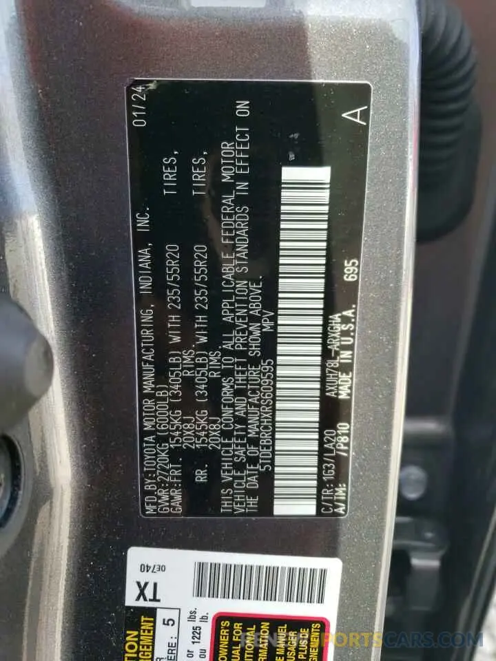 13 Photograph of a damaged car 5TDEBRCHXRS609595 TOYOTA HIGHLANDER 2024