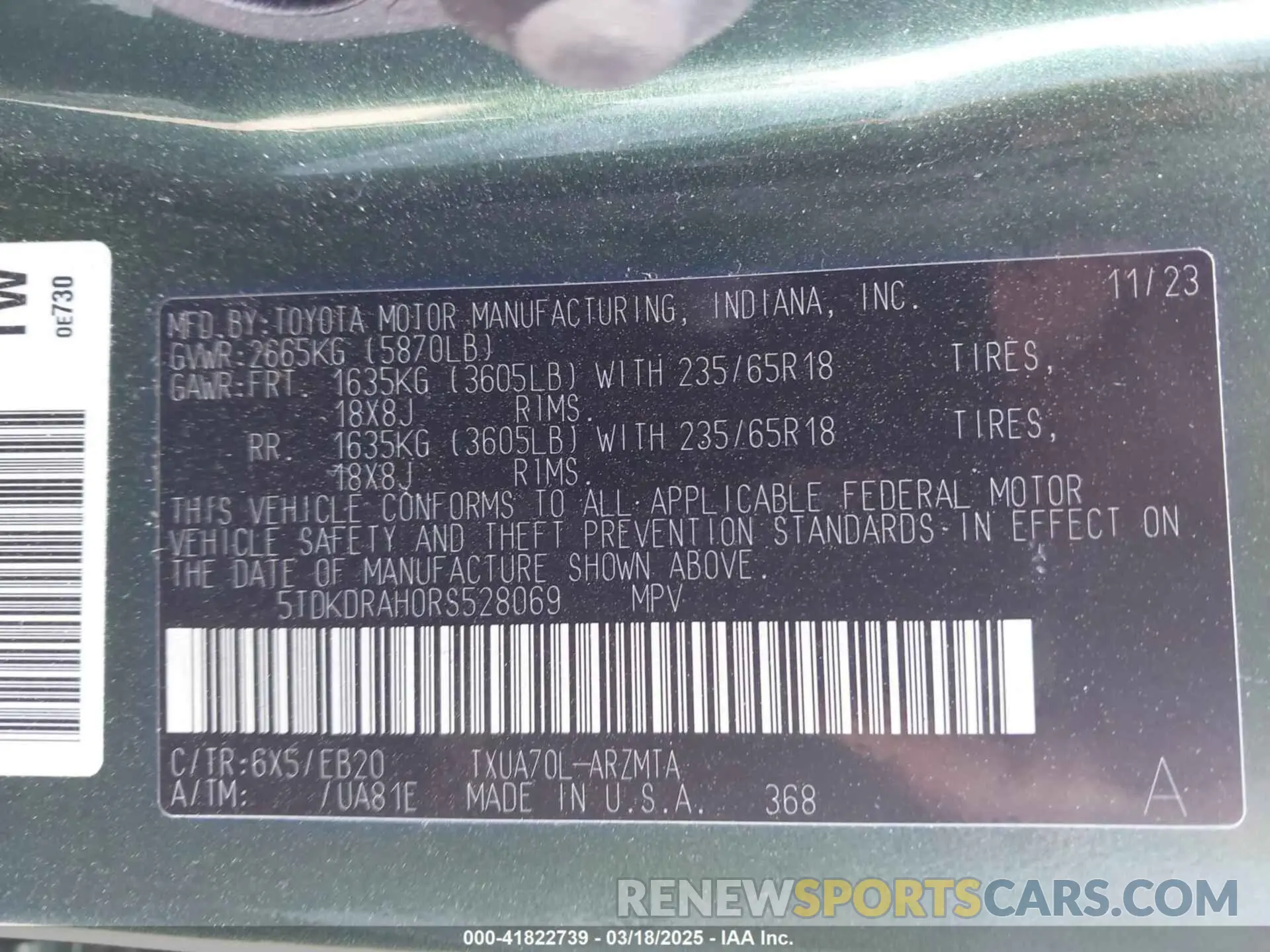 9 Фотография поврежденного автомобиля 5TDKDRAH0RS528069 TOYOTA HIGHLANDER 2024