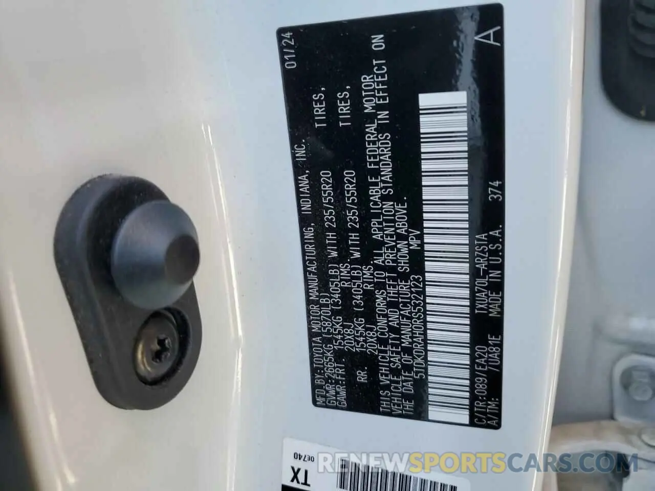 13 Фотография поврежденного автомобиля 5TDKDRAH0RS532123 TOYOTA HIGHLANDER 2024