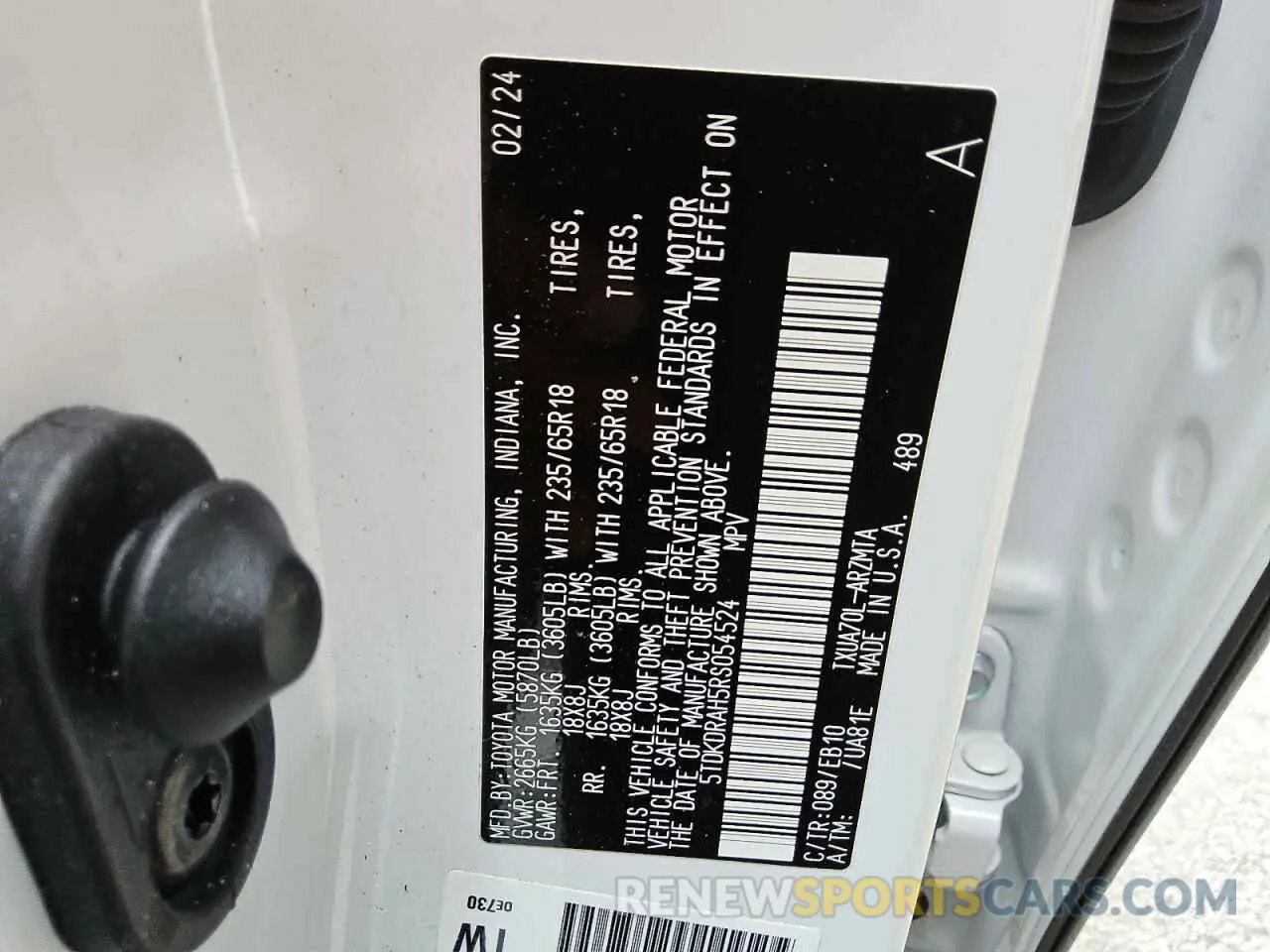 13 Фотография поврежденного автомобиля 5TDKDRAH5RS054524 TOYOTA HIGHLANDER 2024