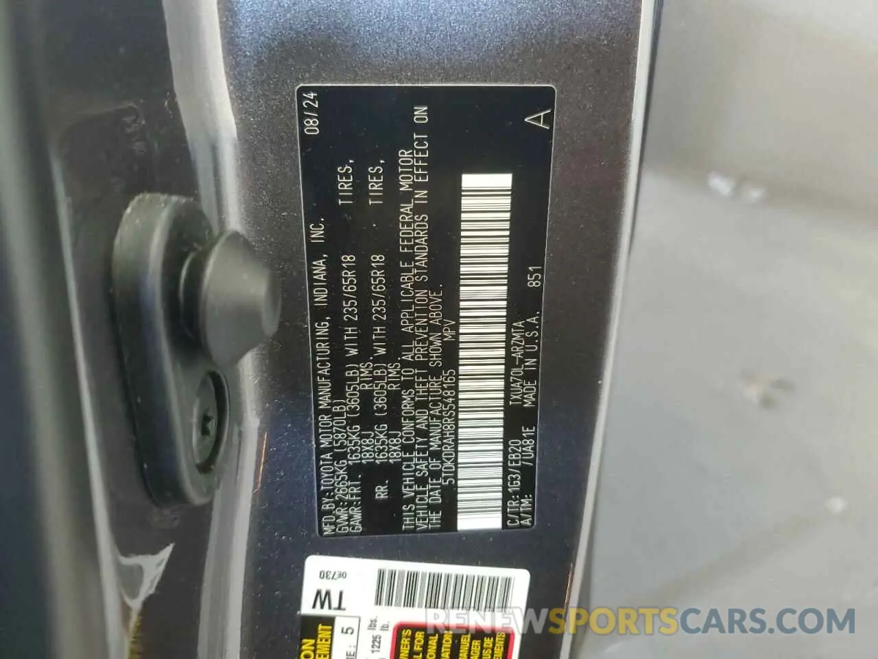 14 Photograph of a damaged car 5TDKDRAH8RS548165 TOYOTA HIGHLANDER 2024