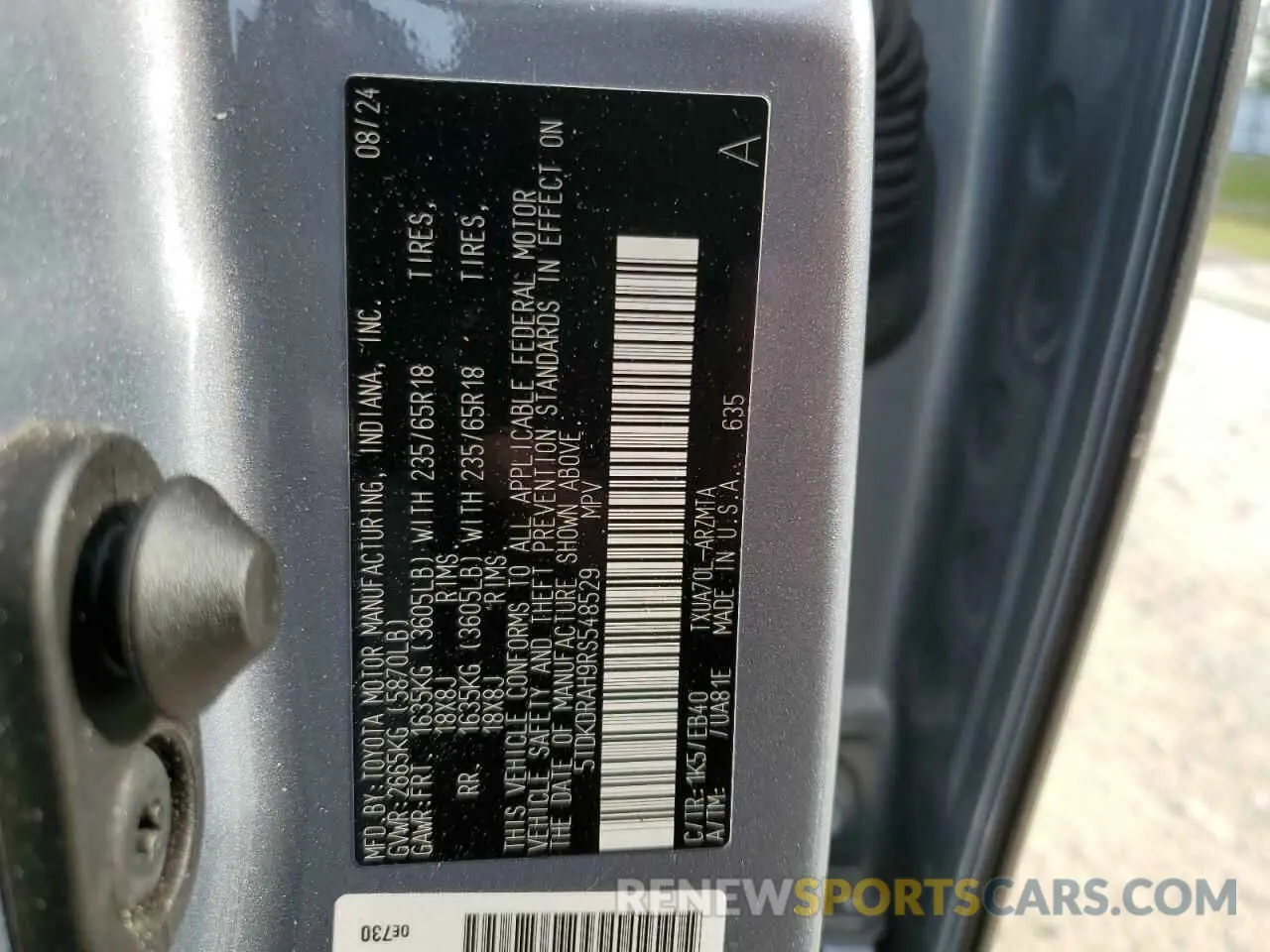 13 Photograph of a damaged car 5TDKDRAH9RS548529 TOYOTA HIGHLANDER 2024