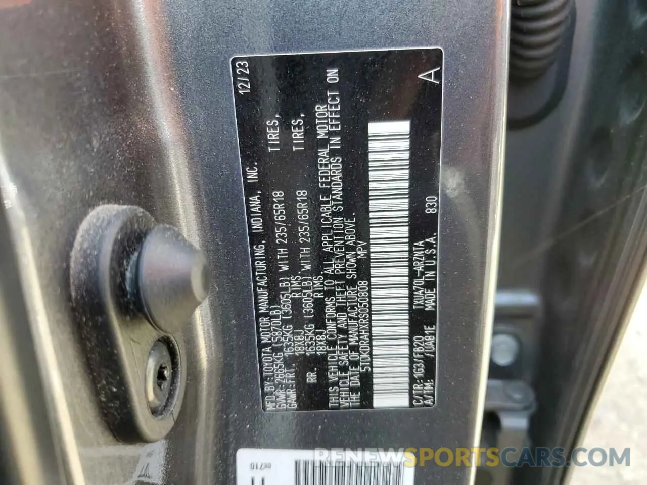 13 Фотография поврежденного автомобиля 5TDKDRAHXRS050808 TOYOTA HIGHLANDER 2024