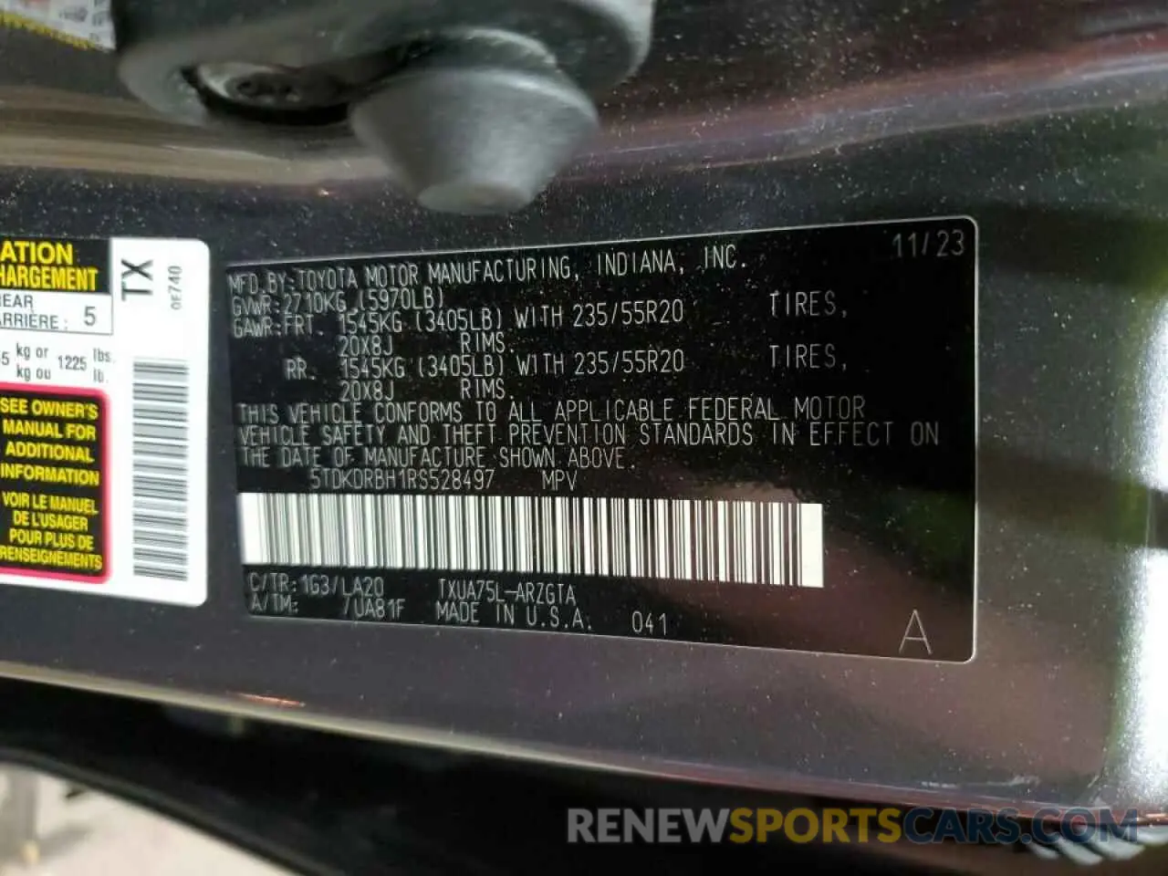 13 Фотография поврежденного автомобиля 5TDKDRBH1RS528497 TOYOTA HIGHLANDER 2024