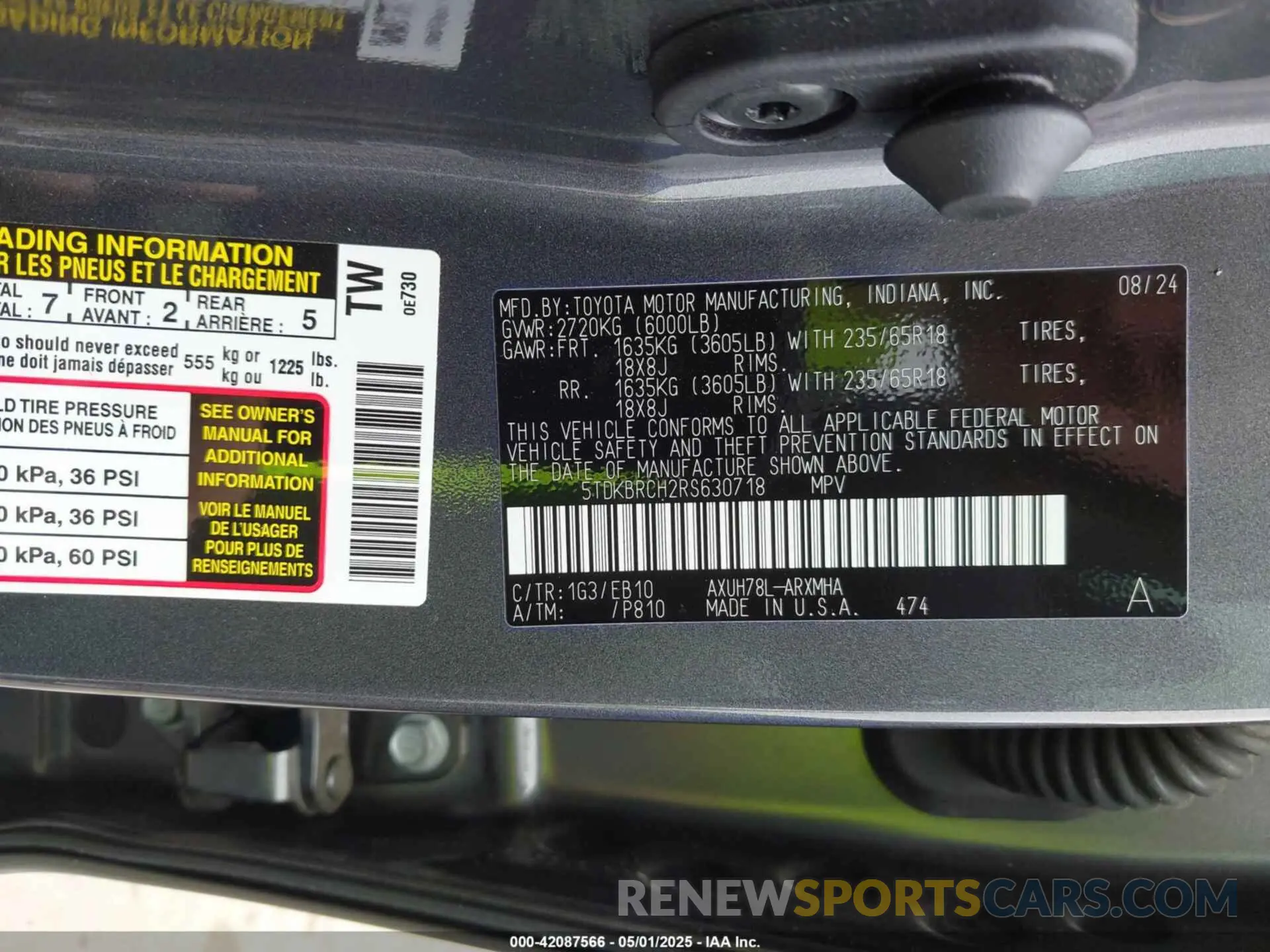 9 Photograph of a damaged car 5TDKBRCH2RS630718 TOYOTA HIGHLANDER HYBRID 2024