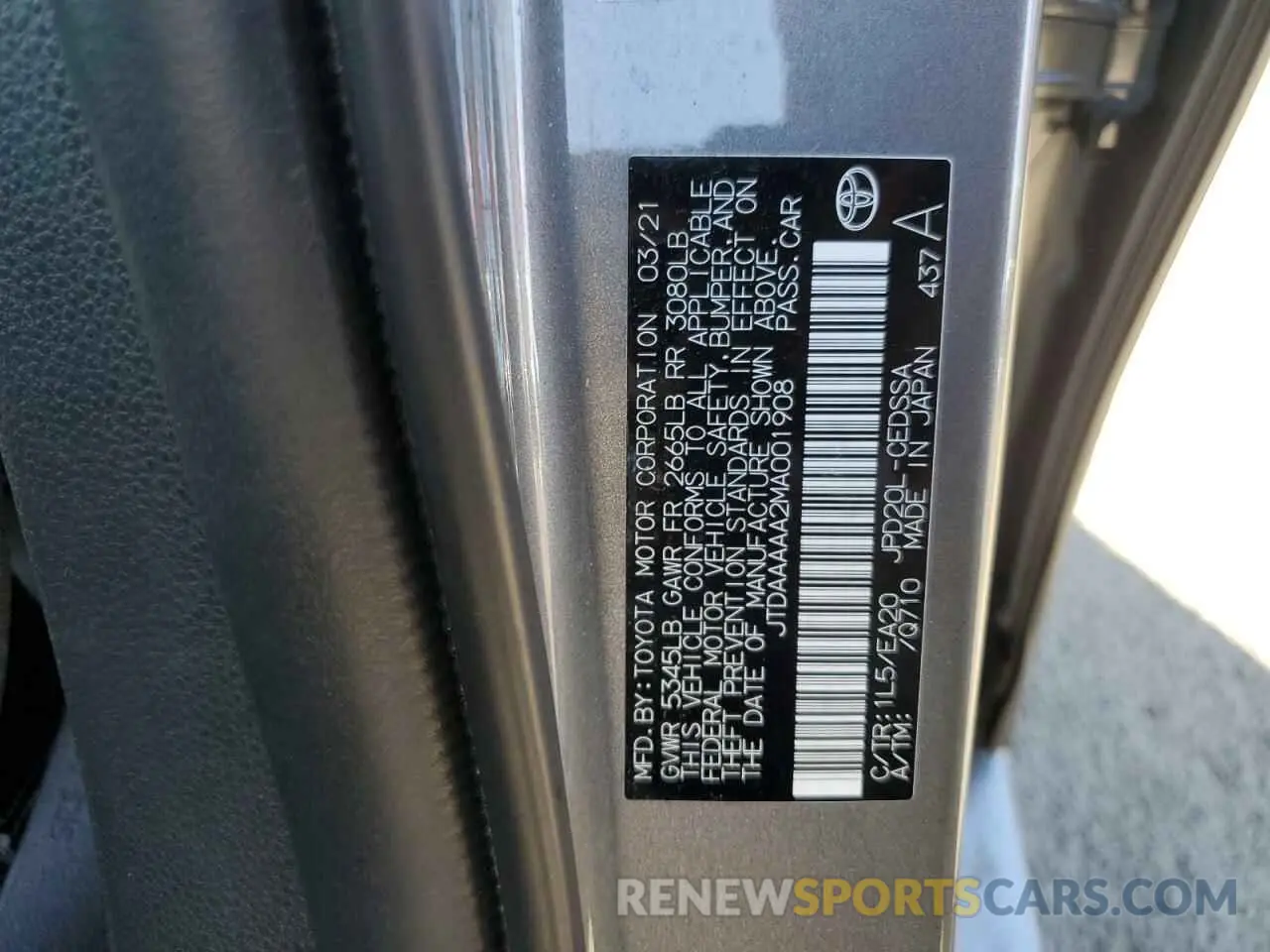 13 Photograph of a damaged car JTDAAAAA2MA001908 TOYOTA MIRAI 2021