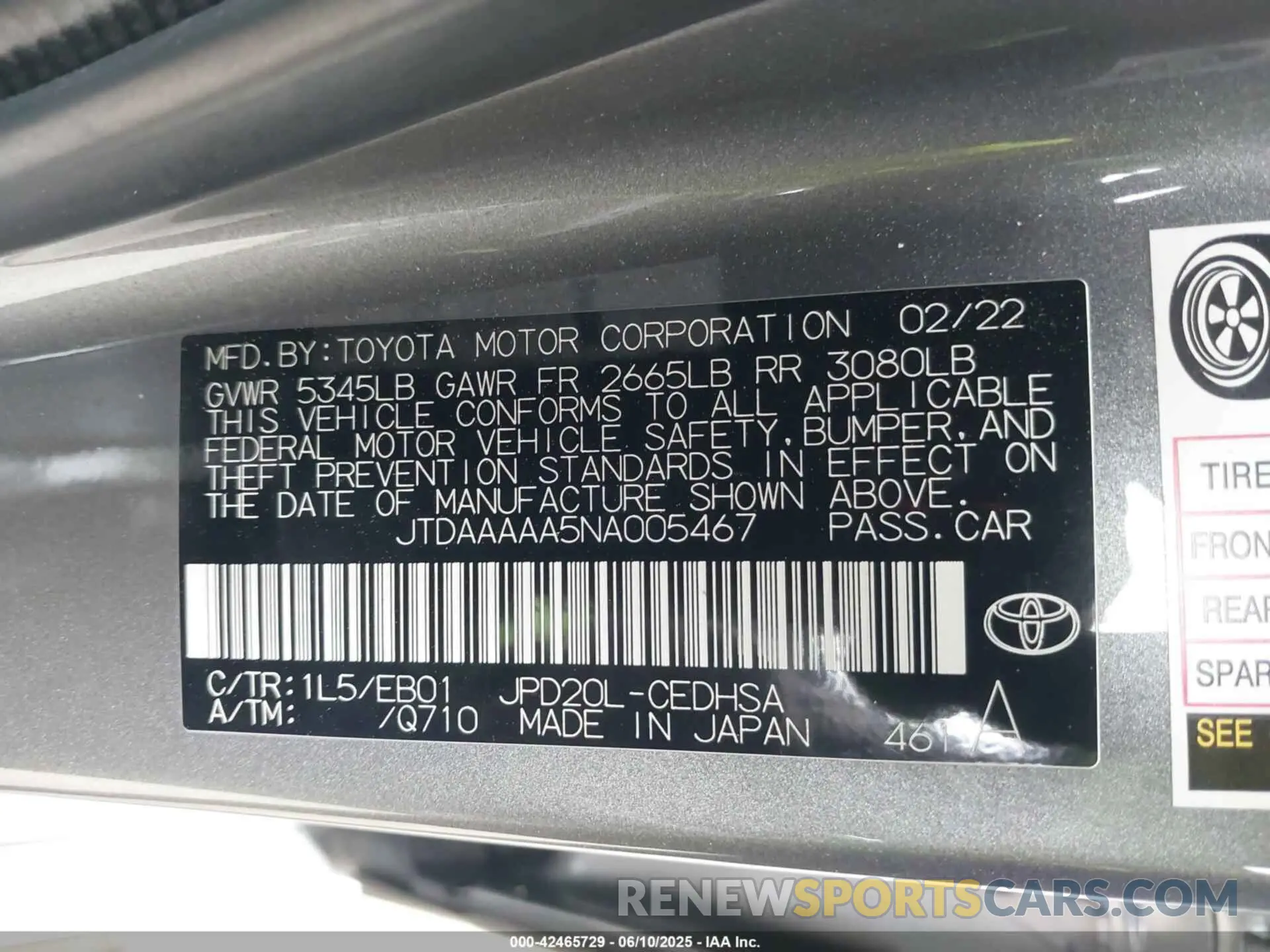 9 Фотография поврежденного автомобиля JTDAAAAA5NA005467 TOYOTA MIRAI 2022