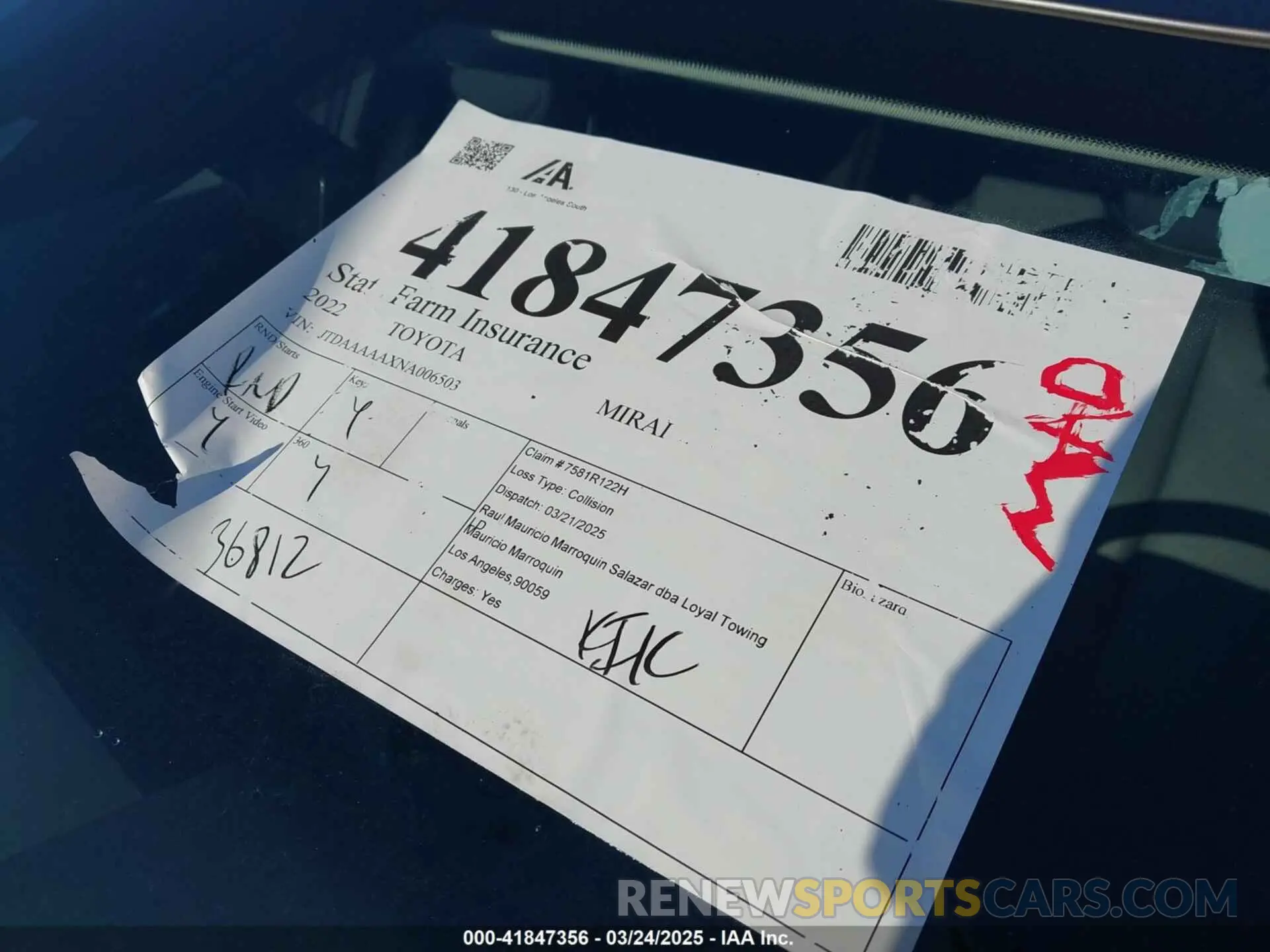 17 Photograph of a damaged car JTDAAAAAXNA006503 TOYOTA MIRAI 2022