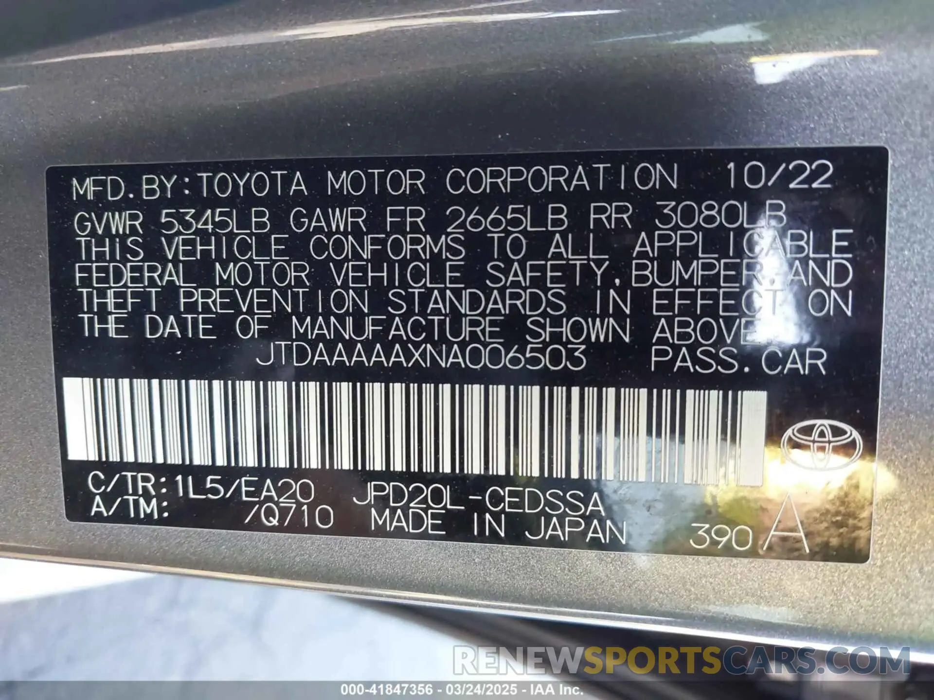 9 Photograph of a damaged car JTDAAAAAXNA006503 TOYOTA MIRAI 2022