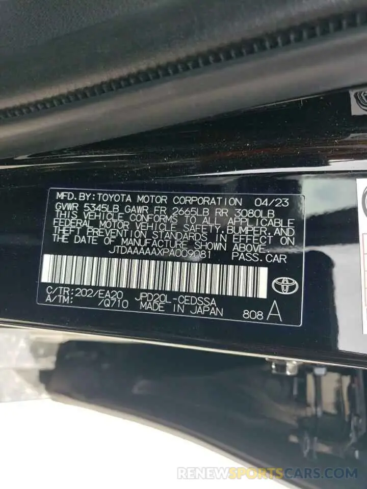 12 Фотография поврежденного автомобиля JTDAAAAAXPA009081 TOYOTA MIRAI 2023