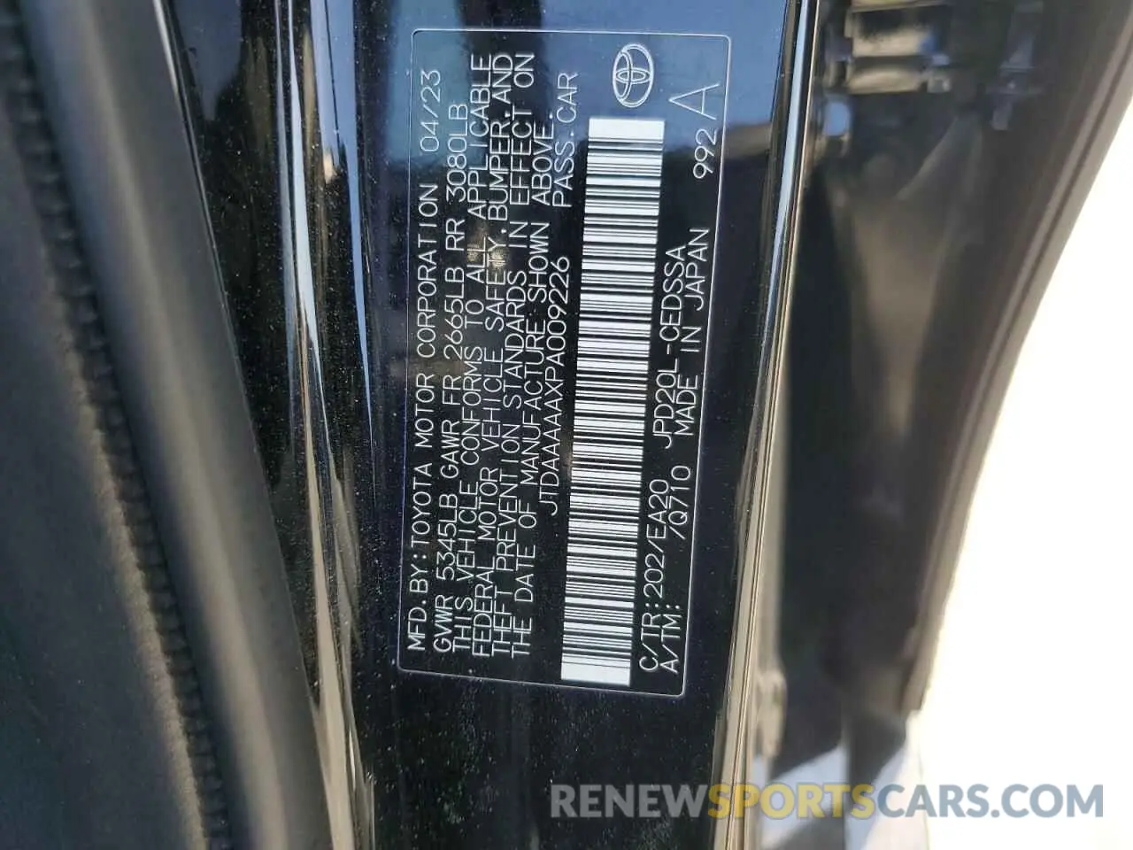 12 Photograph of a damaged car JTDAAAAAXPA009226 TOYOTA MIRAI 2023