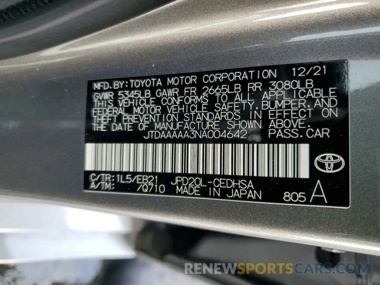 13 Фотография поврежденного автомобиля JTDAAAAA3NA004642 TOYOTA MIRAI LE 2022