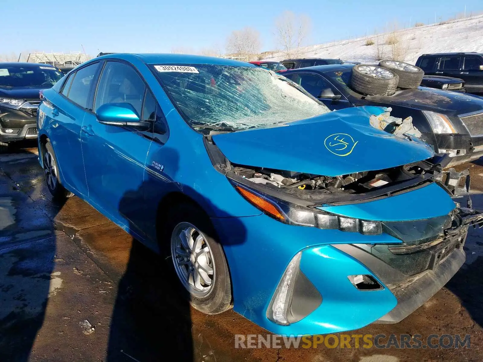 1 Photograph of a damaged car JTDKARFP2K3119023 TOYOTA PRIUS 2019