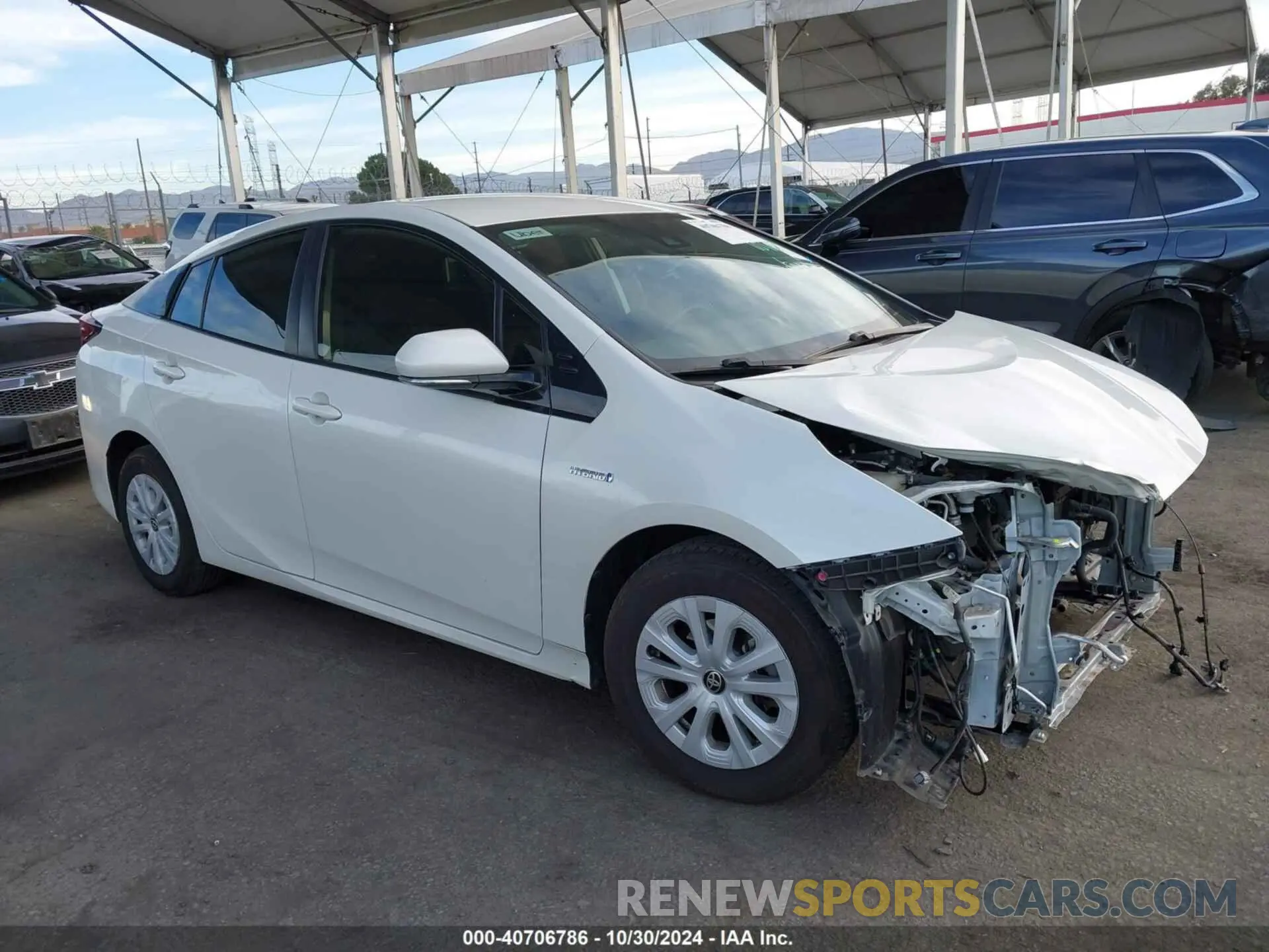 1 Photograph of a damaged car JTDKARFU0K3077134 TOYOTA PRIUS 2019