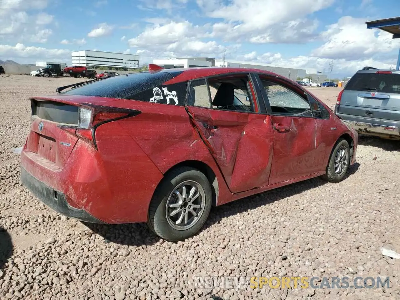 3 Photograph of a damaged car JTDKARFU0K3094760 TOYOTA PRIUS 2019