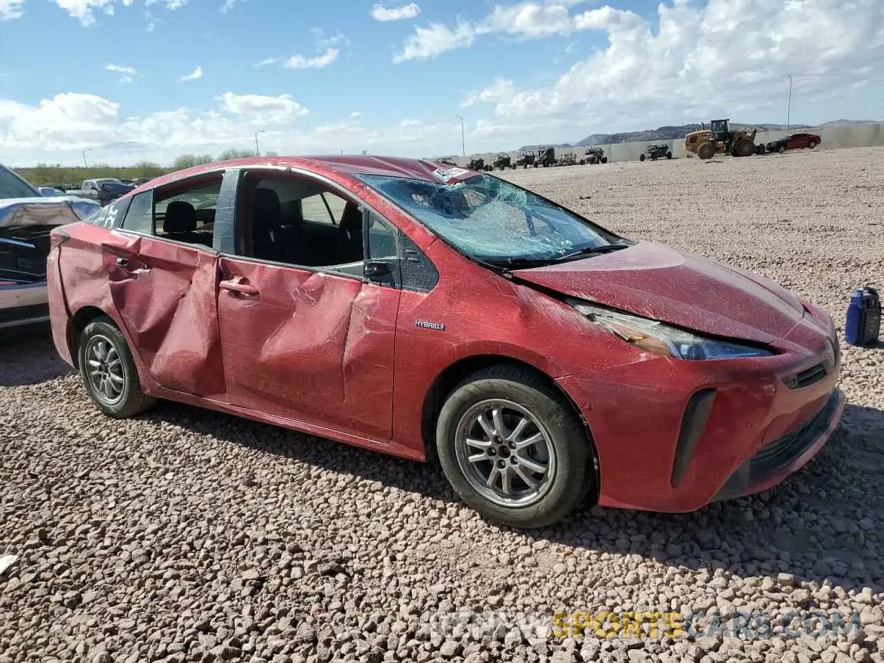 4 Photograph of a damaged car JTDKARFU0K3094760 TOYOTA PRIUS 2019