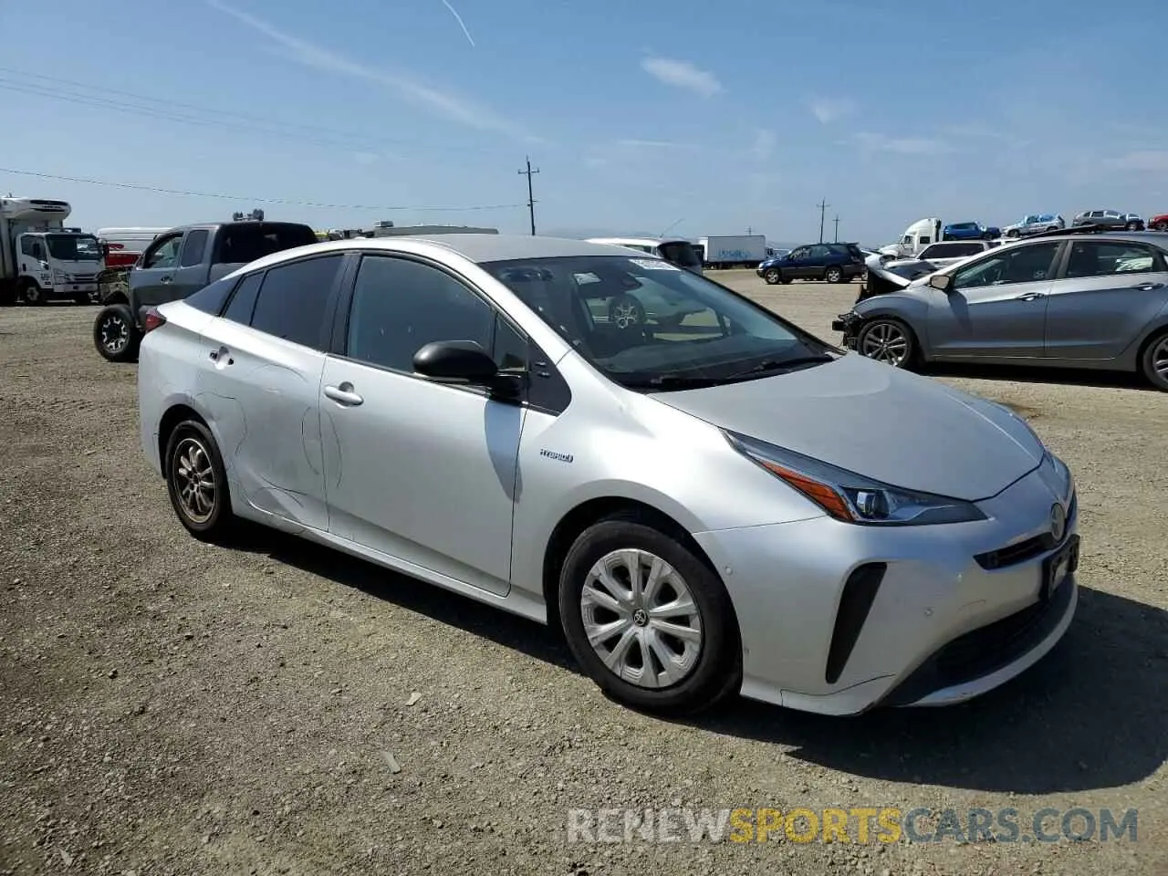 4 Photograph of a damaged car JTDKARFU1K3070970 TOYOTA PRIUS 2019