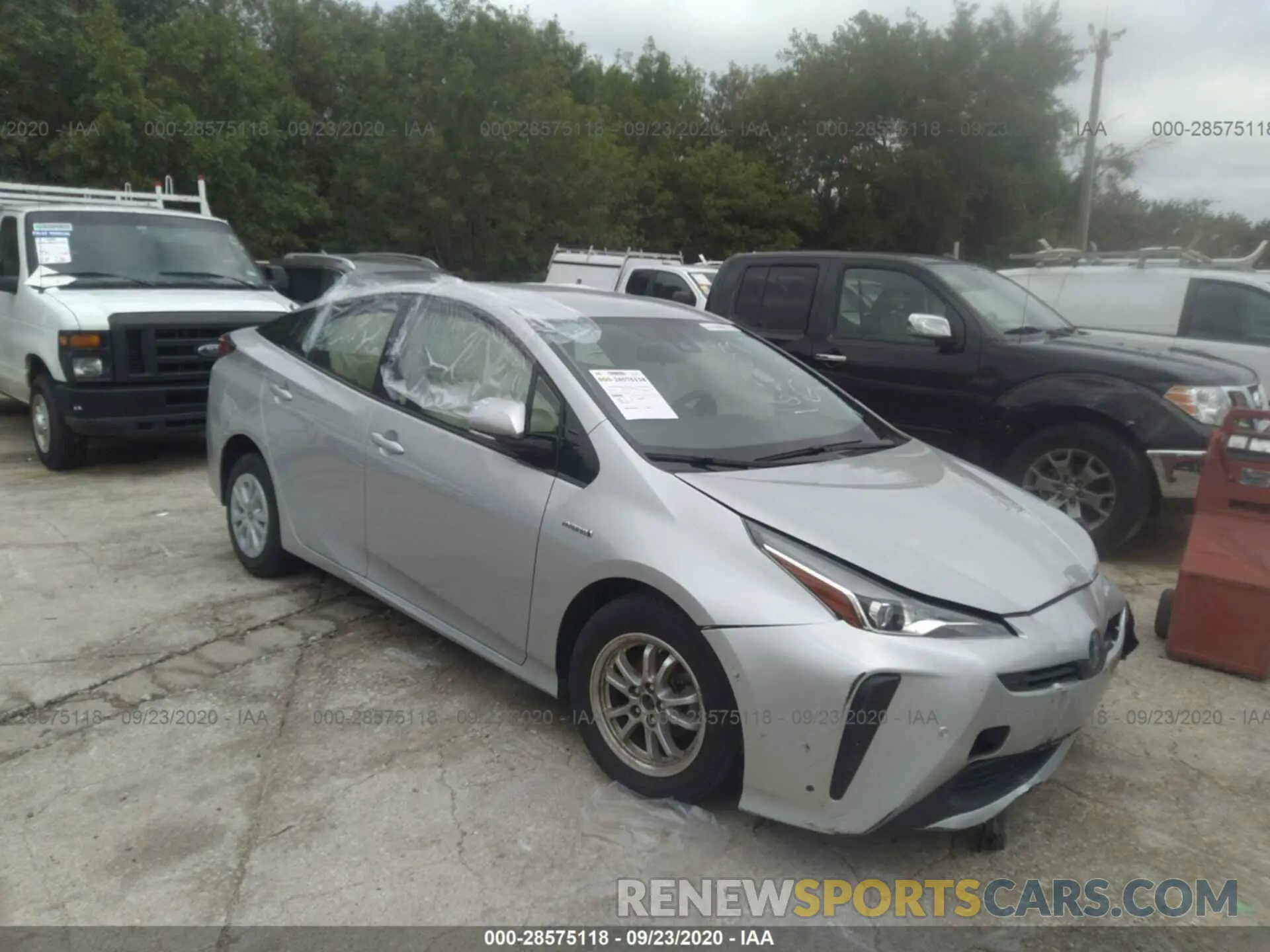 1 Photograph of a damaged car JTDKARFU1K3085887 TOYOTA PRIUS 2019